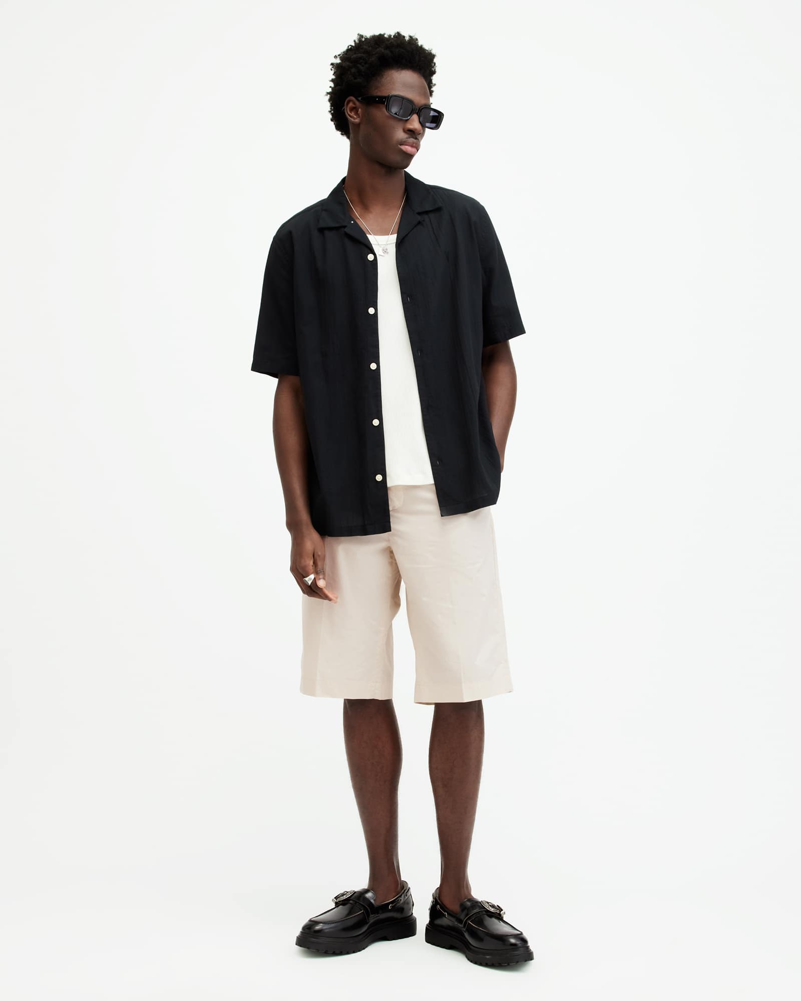 All Saints Mars Lightweight Straight Fit Shorts BAILEY TAUPE