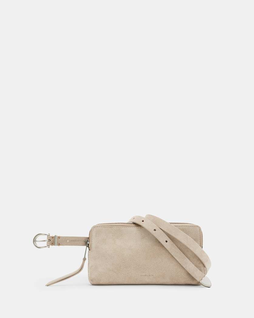 all saints Matilde Western Suede Bag Belt STONE/ANTQ NICKEL