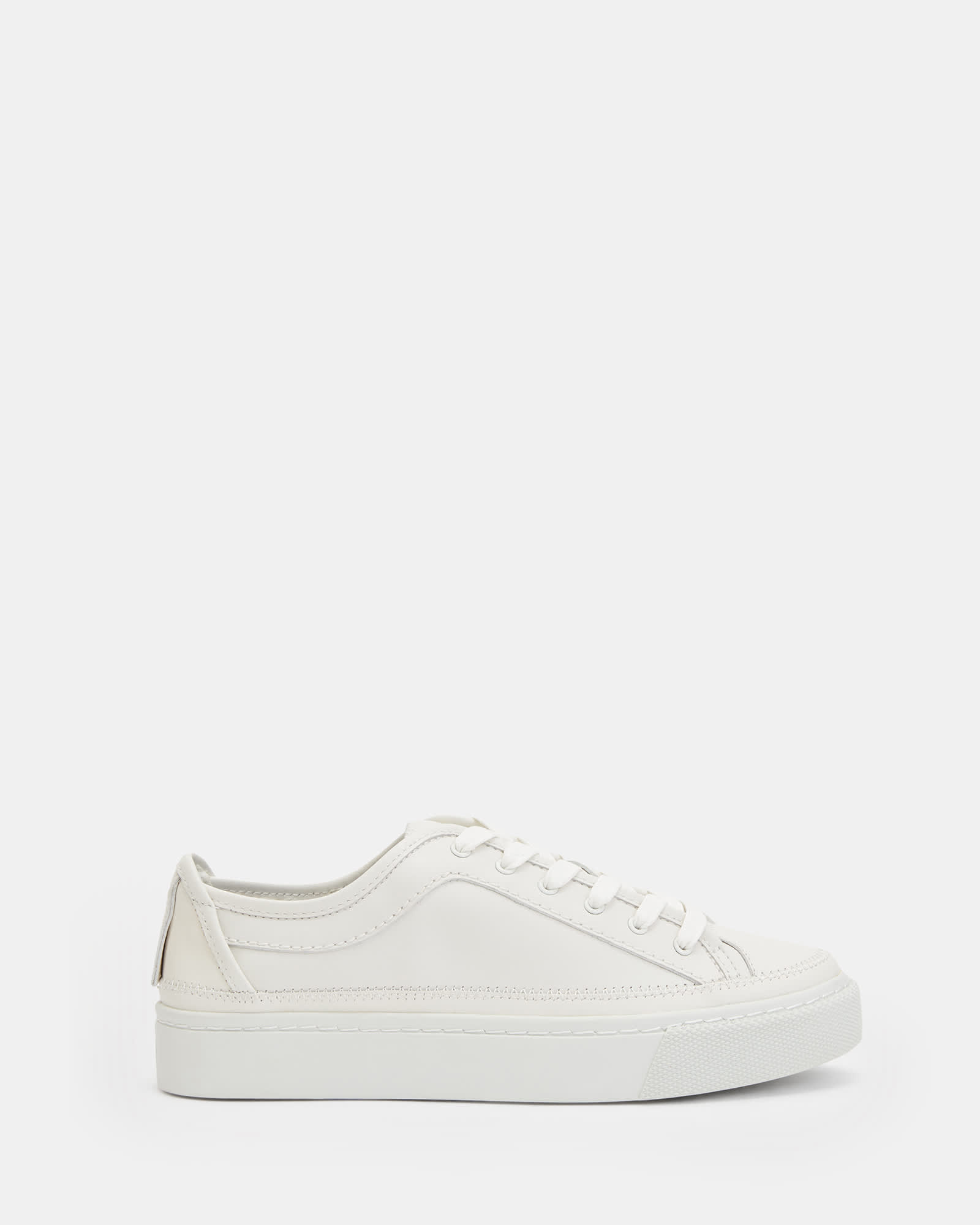 All Saints Milla Leather Low Top Sneakers Chalk White