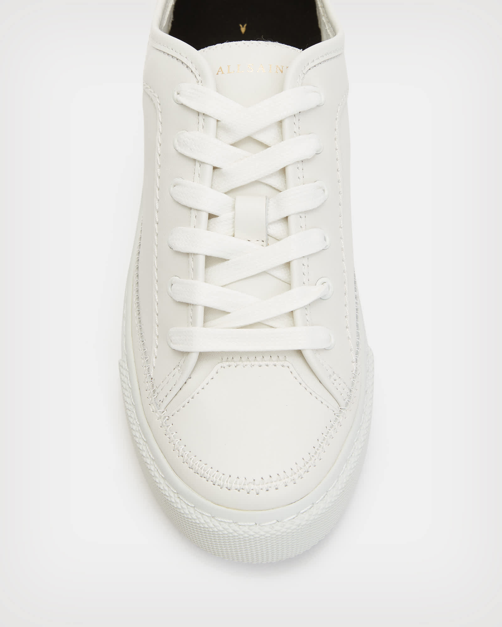 All Saints Milla Leather Low Top Sneakers Chalk White