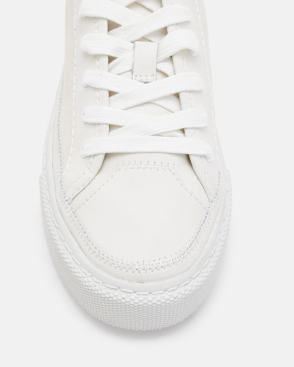 All Saints Milla Suede Lace Up Sneakers Chalk White