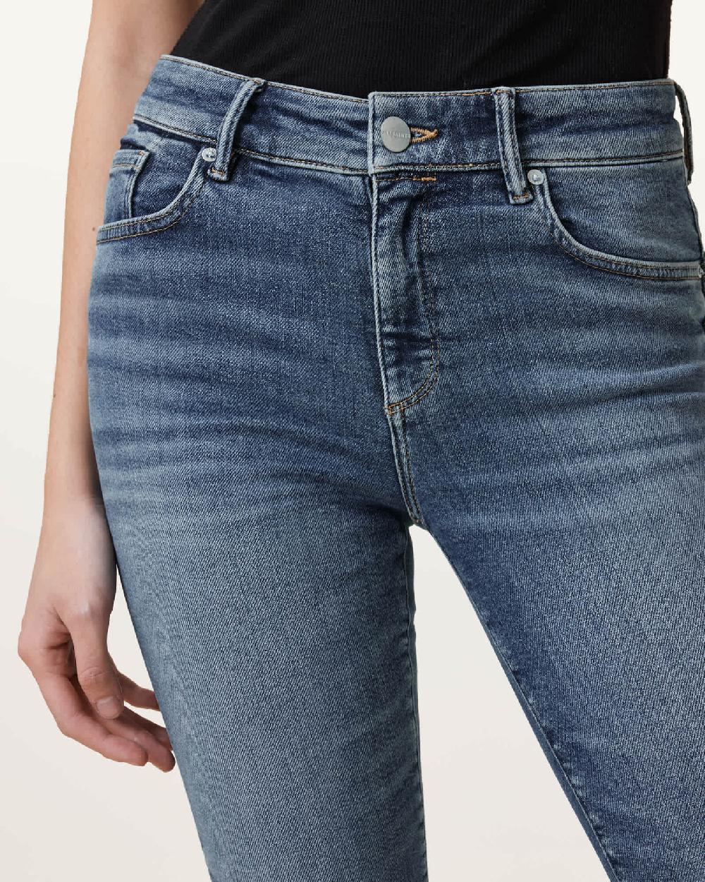 All Saints Miller Push Up Skinny Fit Denim Jeans DEEP ROYAL BLUE