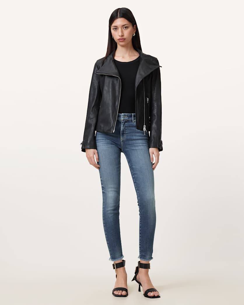 all saints Miller Push Up Skinny Fit Denim Jeans DEEP ROYAL BLUE