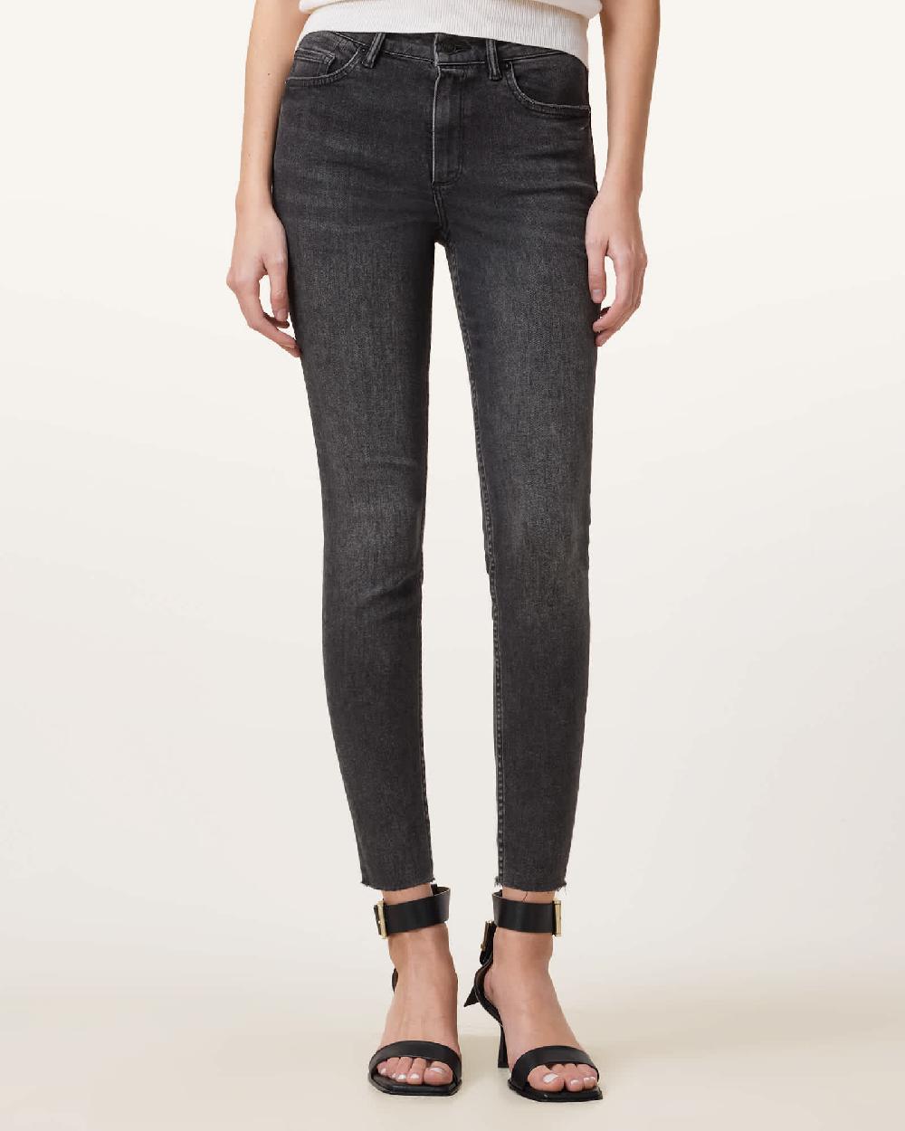 All Saints Miller Push Up Skinny Fit Denim Jeans Washed Black