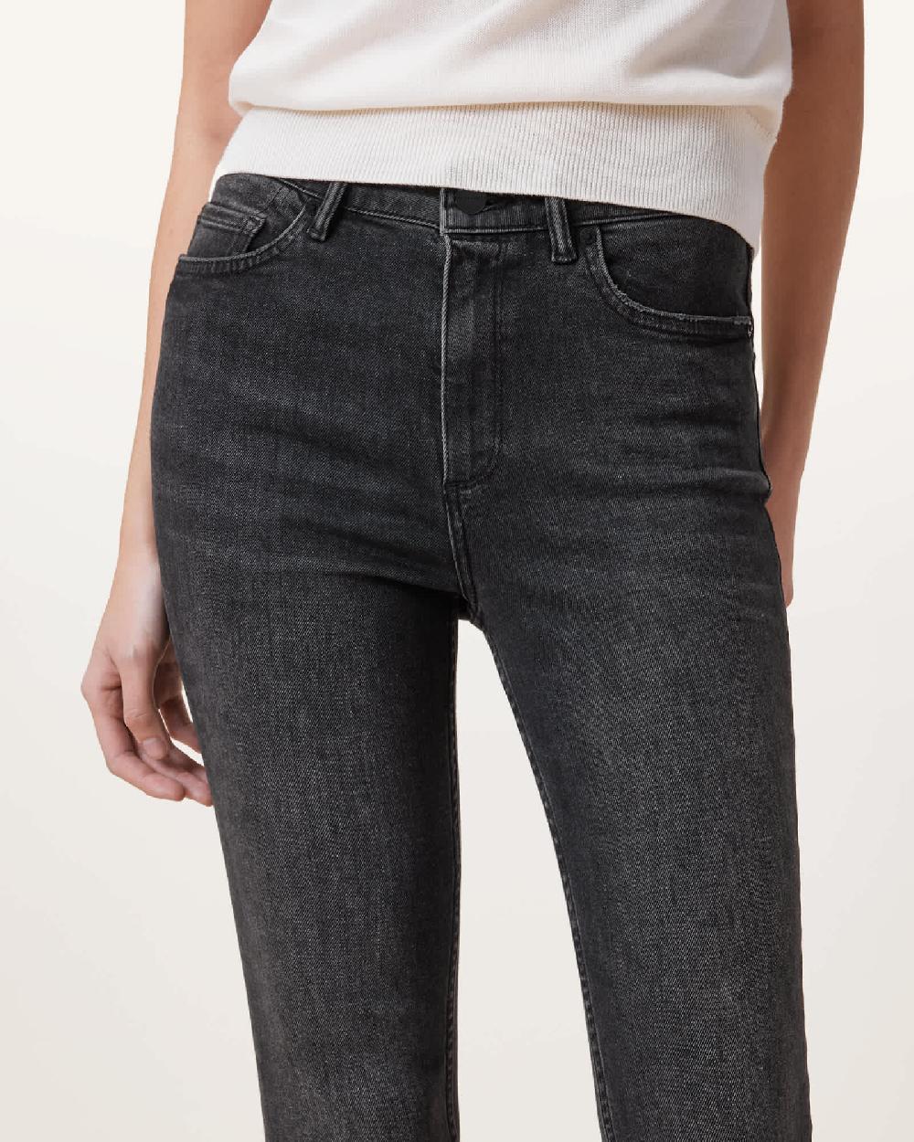 All Saints Miller Push Up Skinny Fit Denim Jeans Washed Black