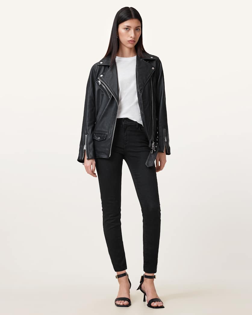 all saints Miller Size Me Stretch Denim Jeans Black