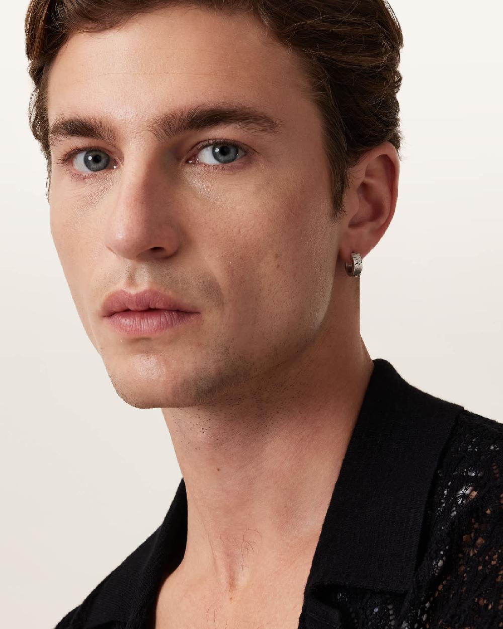 All Saints Milo Sterling Silver Hoop Earring Warm Silver