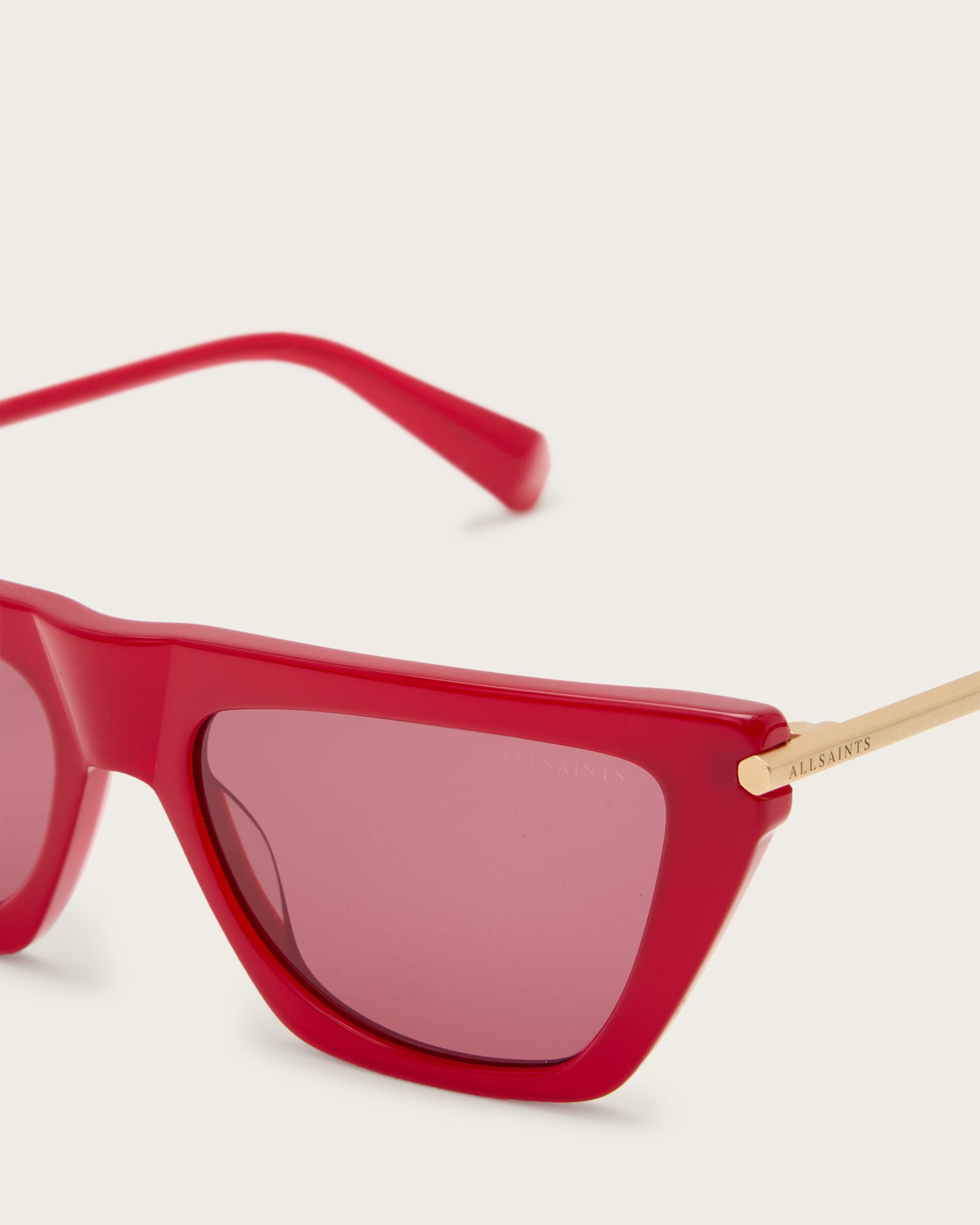 All Saints Minka Flat Top Cat Eye Sunglasses LIPSTICK RED