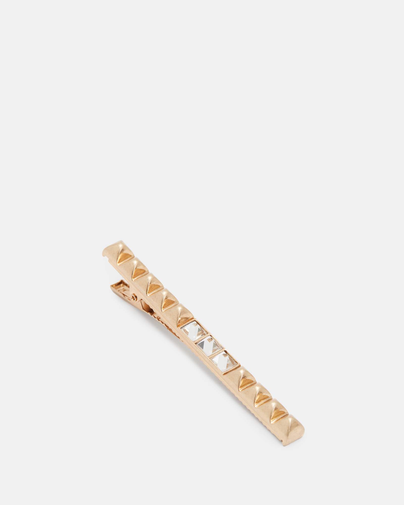 All Saints Mix Pyramid Stud French Barrette Clip Warm Brass