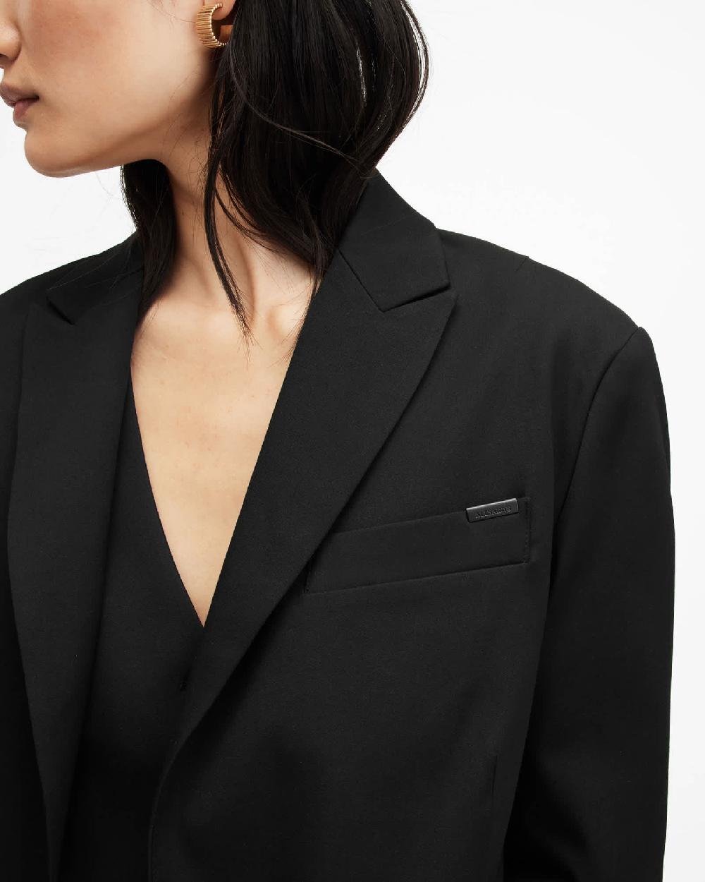 All Saints Nellie Single Breasted Relaxed Blazer Black