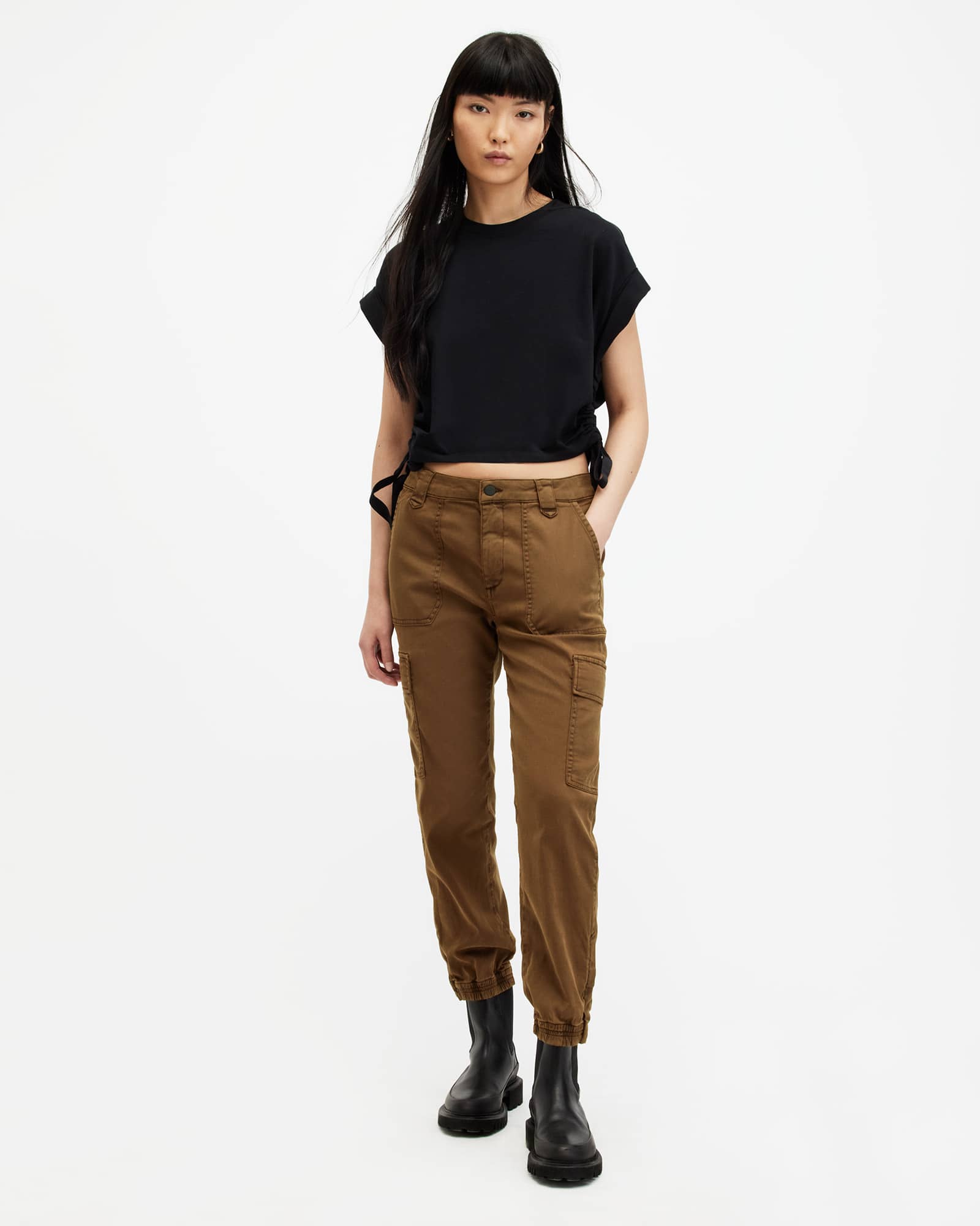 All Saints Nola High-Rise Cargo Pants MOUNTAIN BROWN