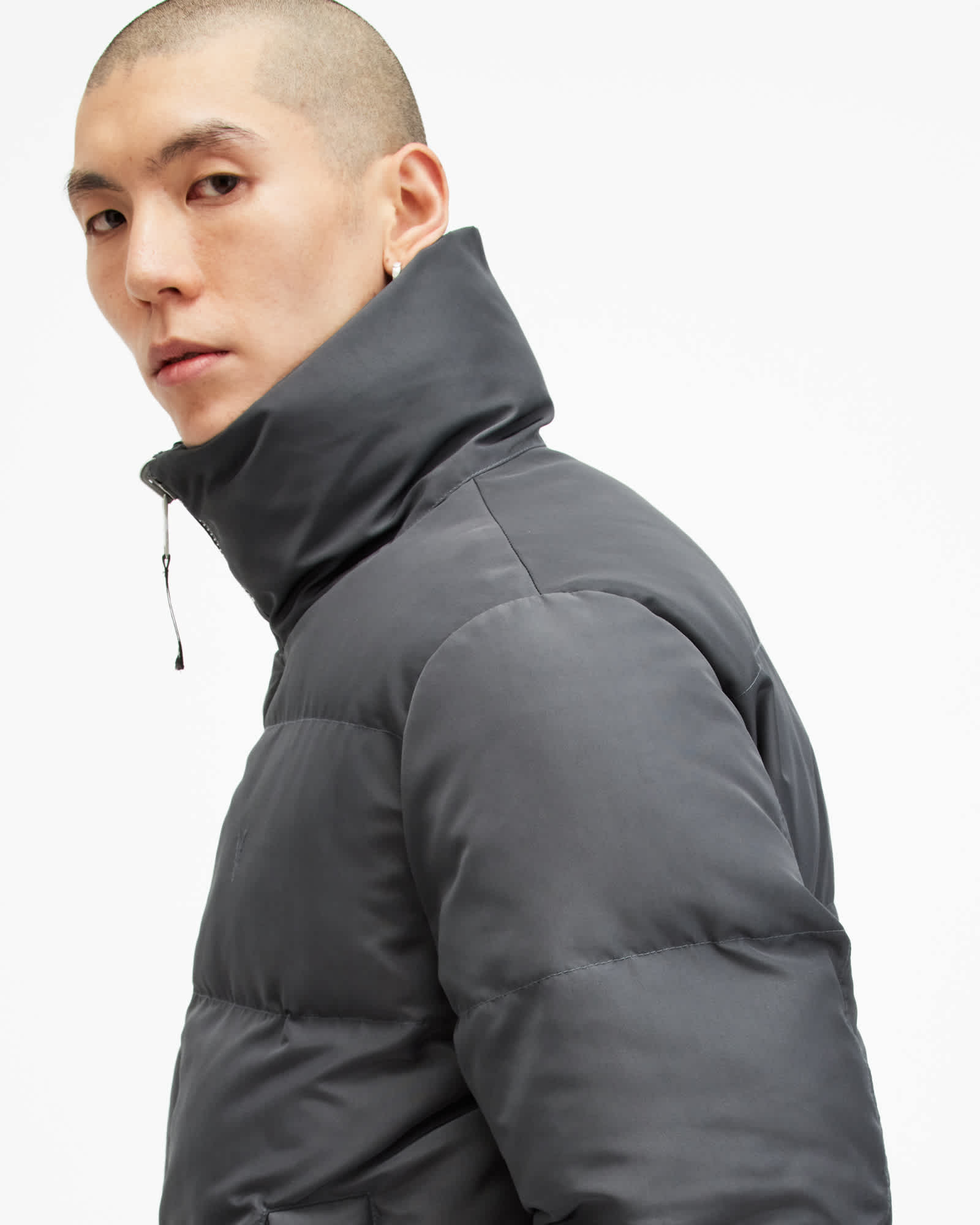 All Saints Novern 2-In-1 Reversible Puffer Jacket ASHY BLUE/GREY