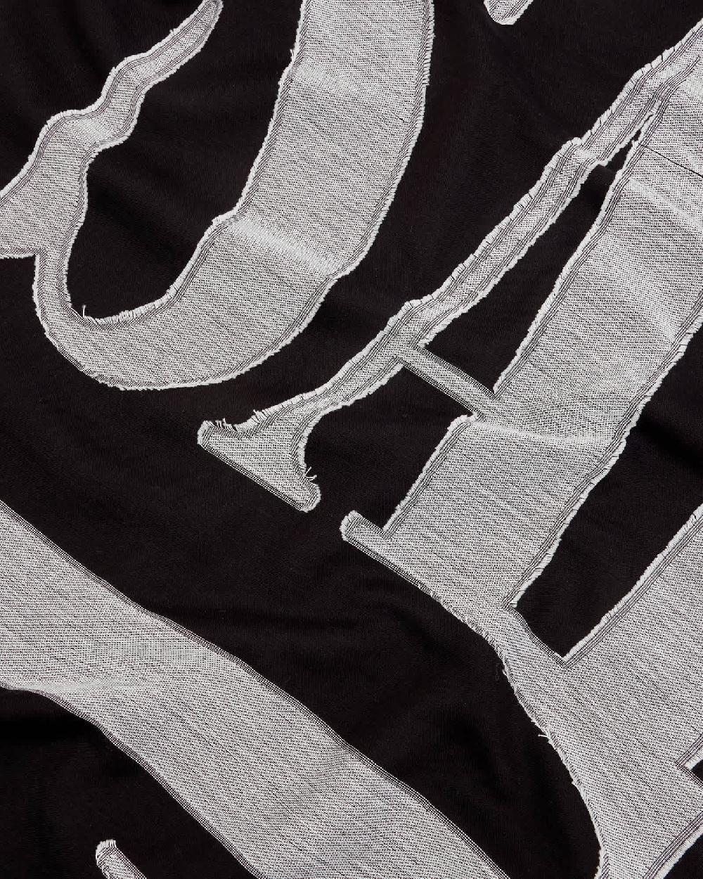 All Saints Oppose Large Oblong Logo Scarf Black/White