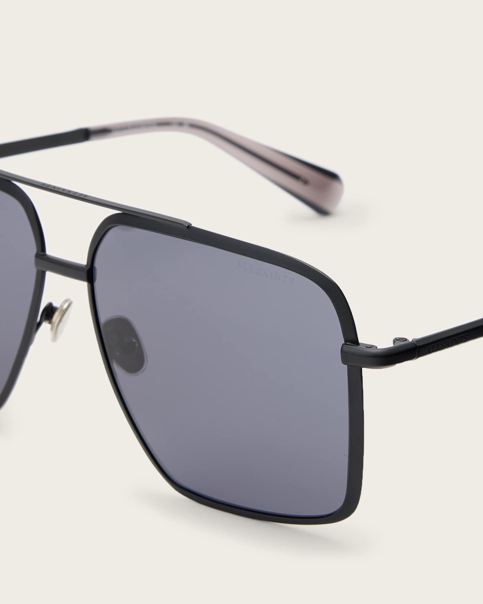 All Saints Orien Square Aviator Sunglasses MATTE BLACK/GREY