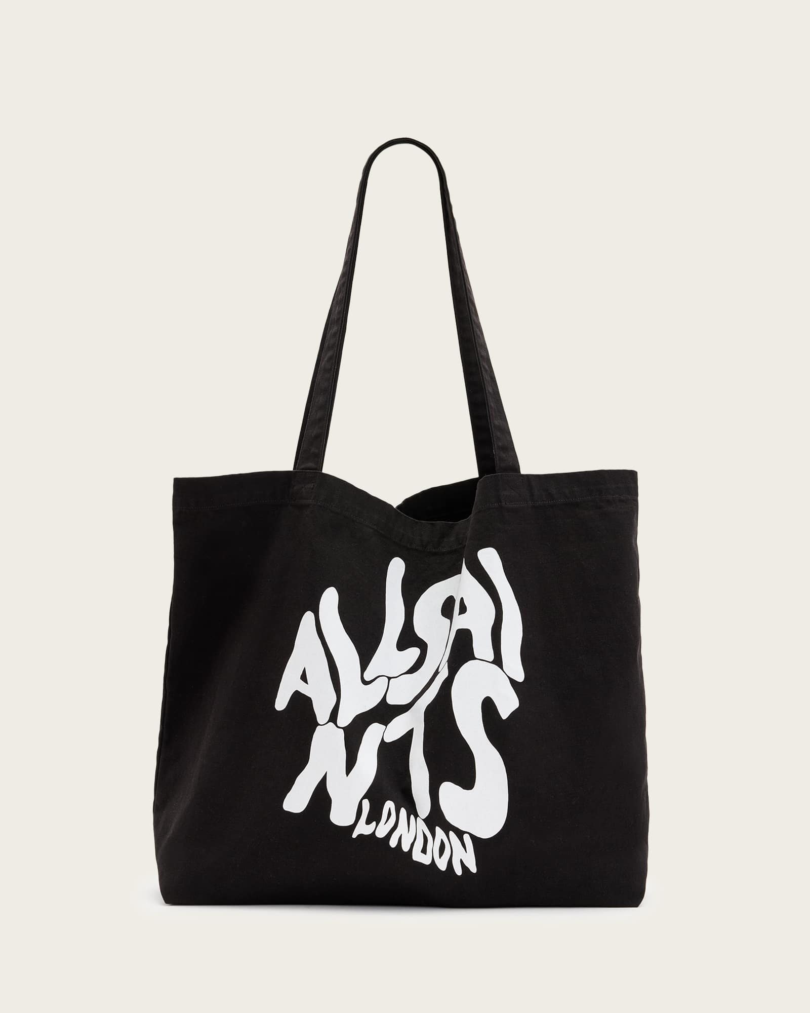 All Saints Orlando Logo Printed Tote Bag BLACK/CHALK