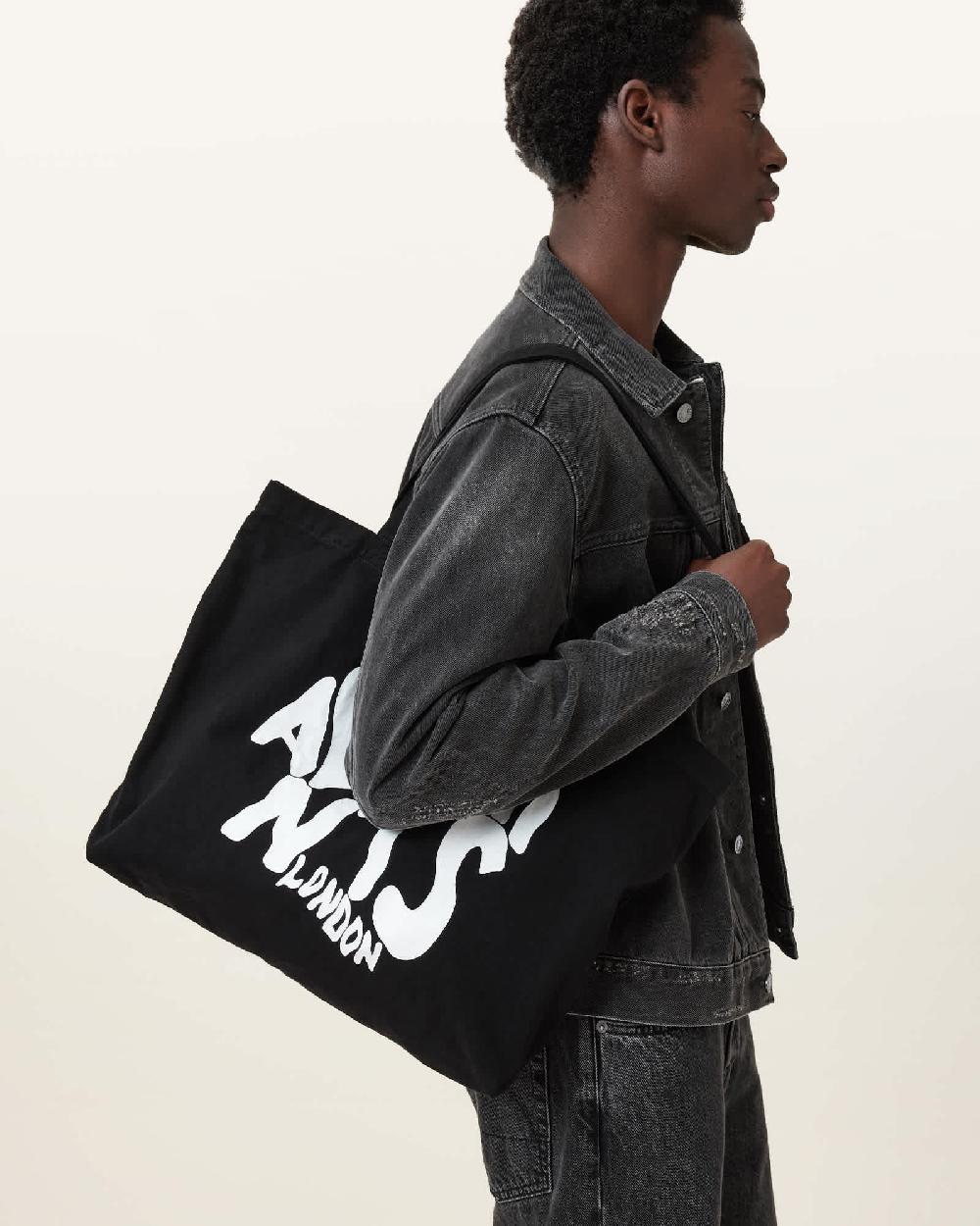 All Saints Orlando Logo Printed Tote Bag BLACK/CHALK