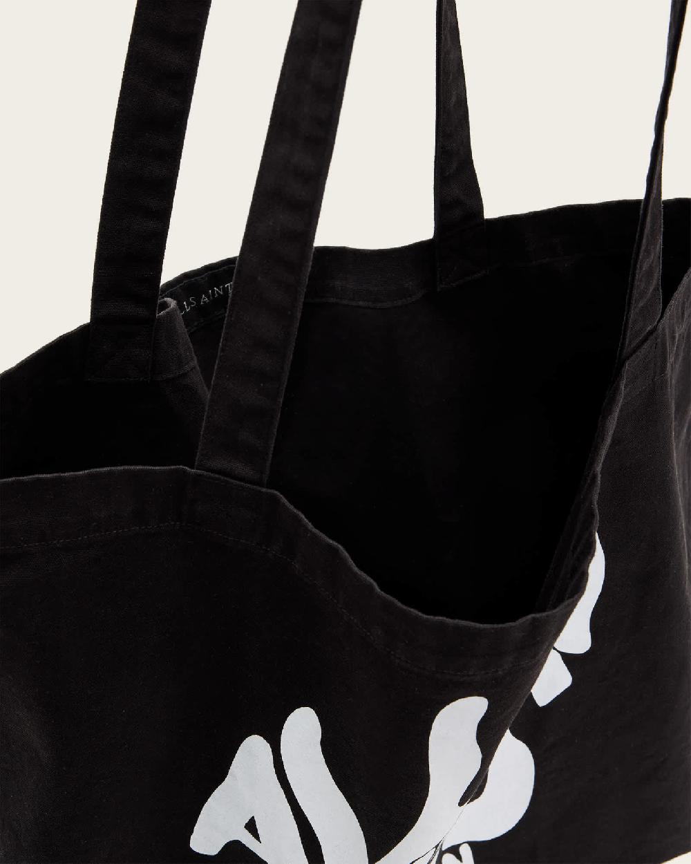 All Saints Orlando Logo Printed Tote Bag BLACK/CHALK