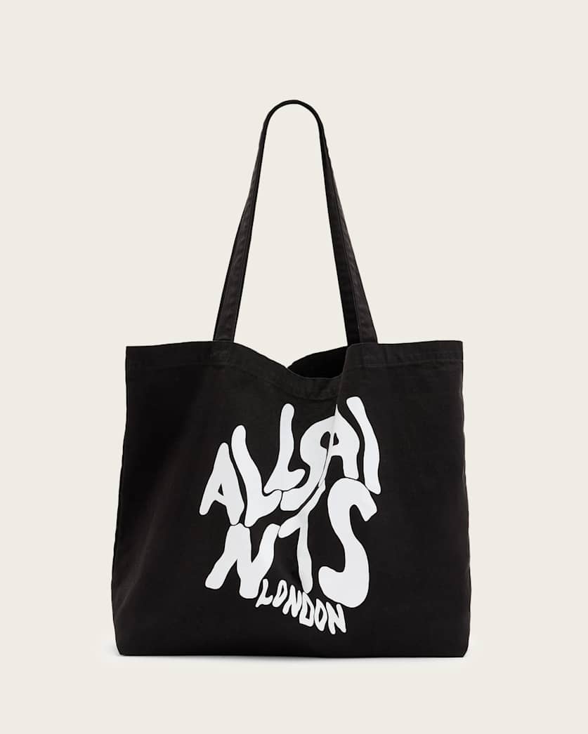 all saints Orlando Logo Printed Tote Bag BLACK/CHALK