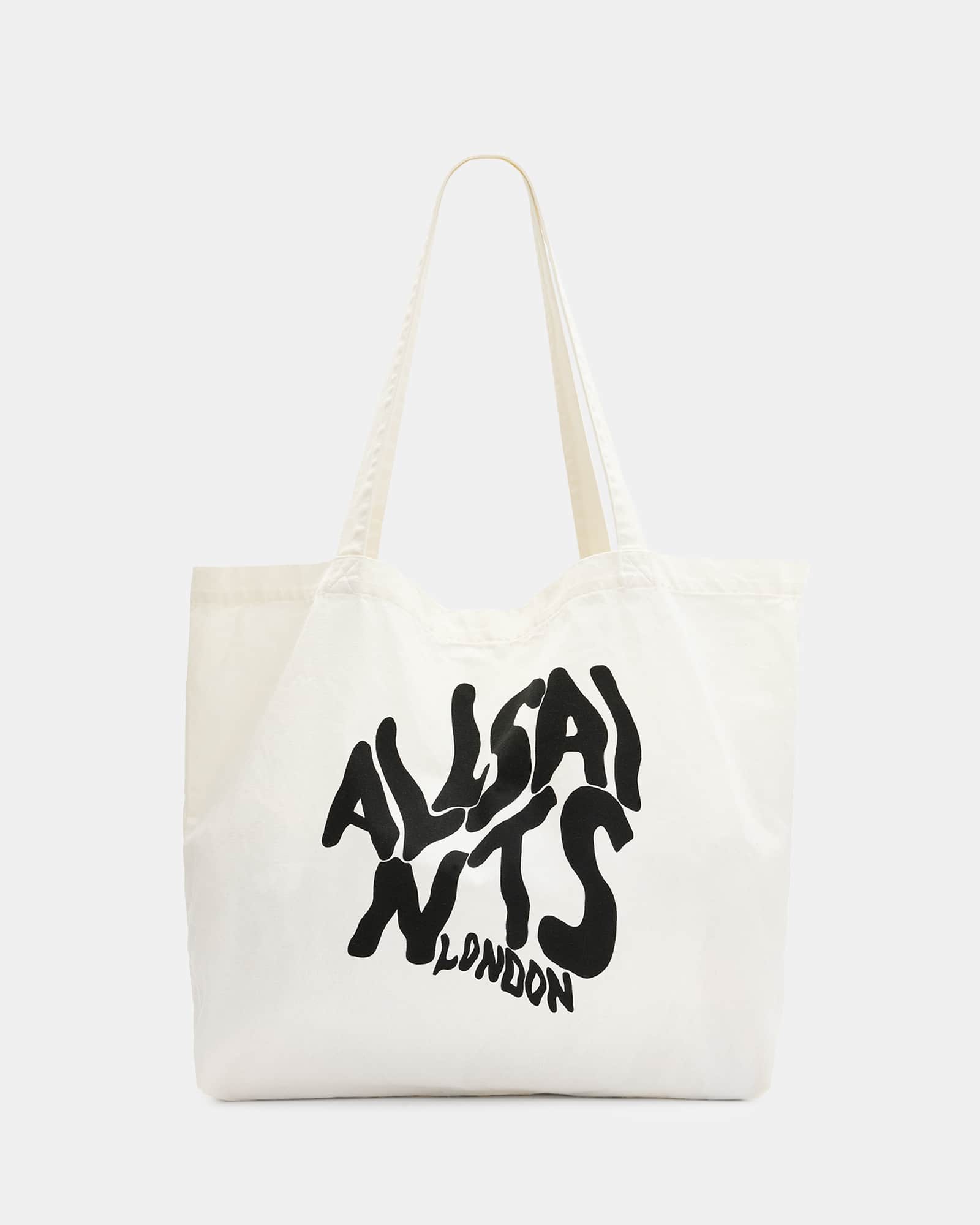 All Saints Orlando Logo Printed Tote Bag Chalk/Black