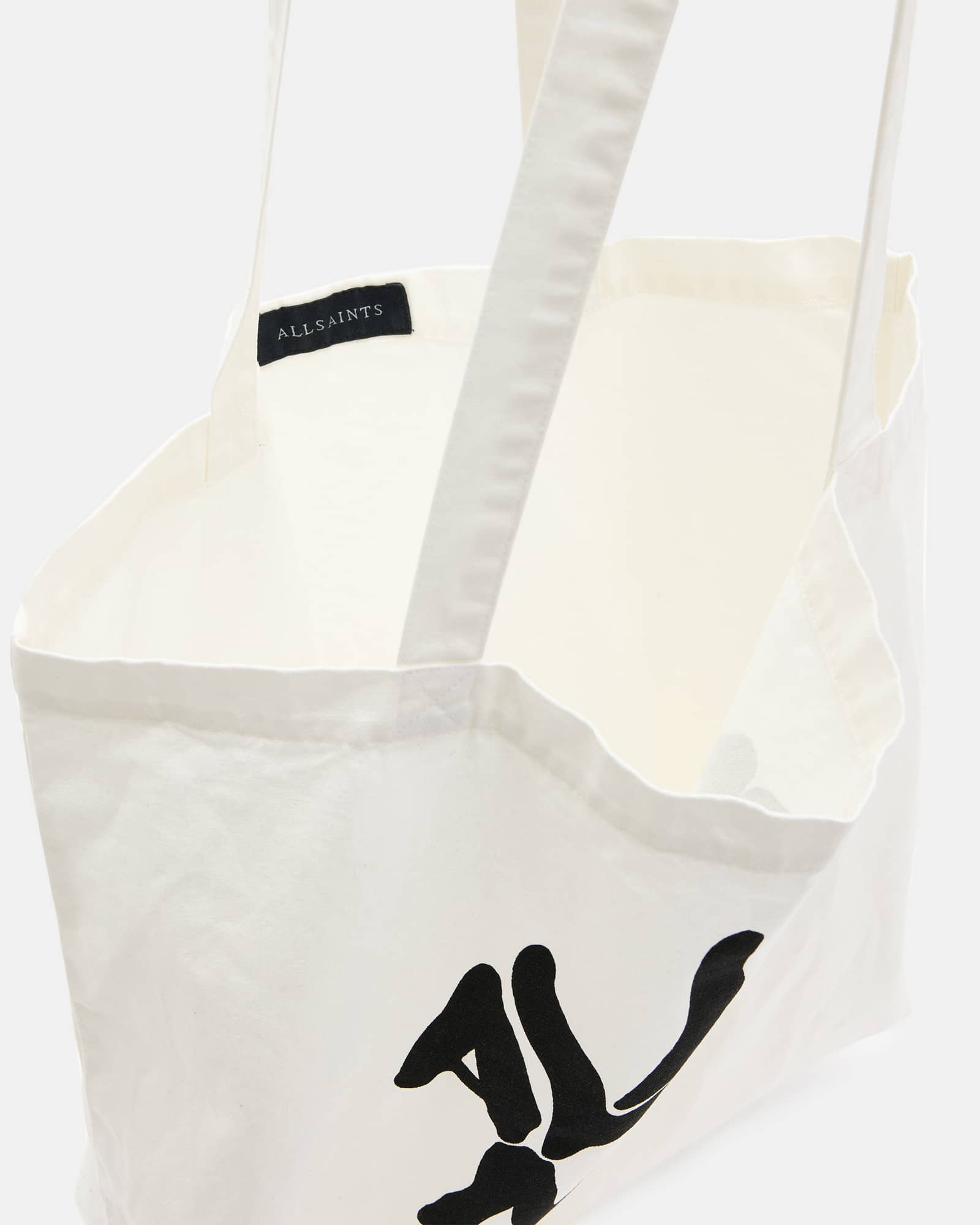 All Saints Orlando Logo Printed Tote Bag Chalk/Black