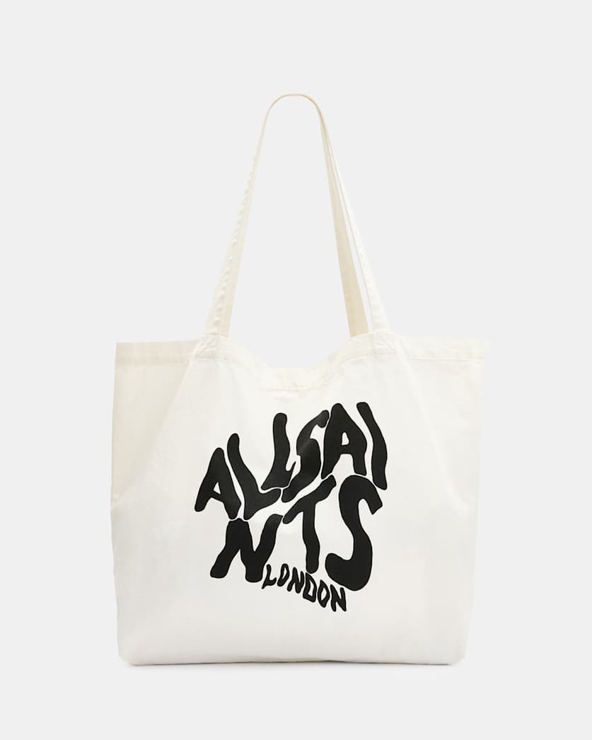 all saints Orlando Logo Printed Tote Bag Chalk/Black