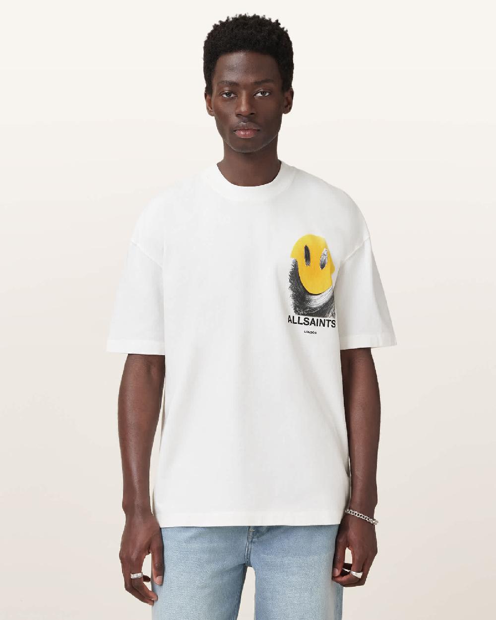 All Saints Party Wave Oversized T-Shirt Chalk White