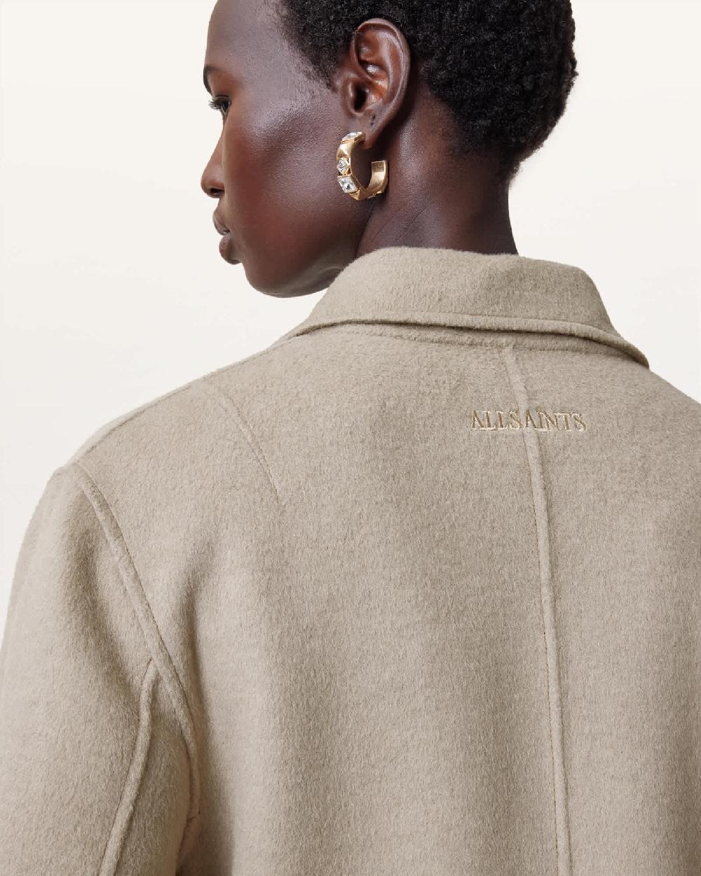 All Saints Pheebee Oversized Coat Trench Coat Brown