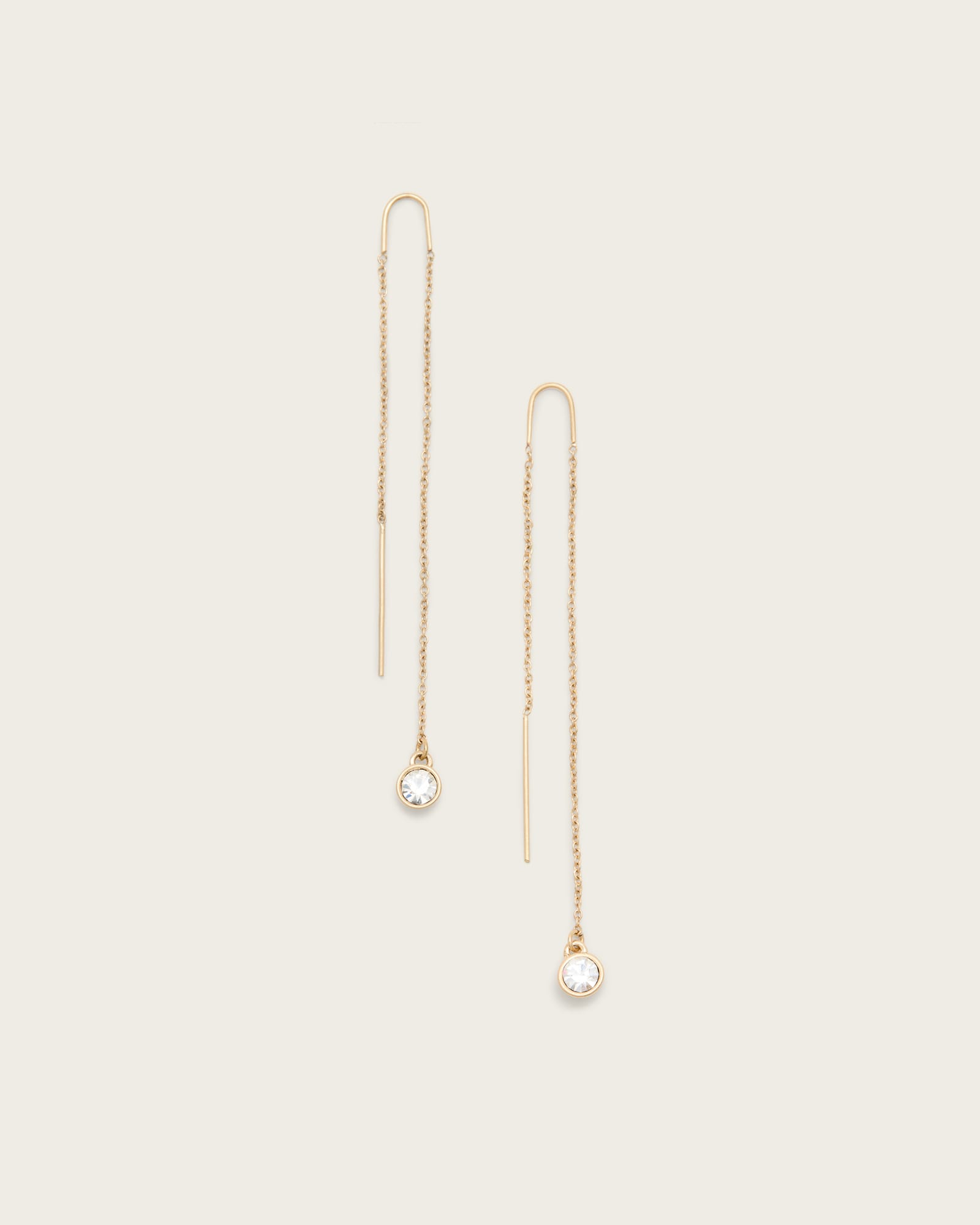 All Saints Pippa Crystal Threader Earrings Warm Brass