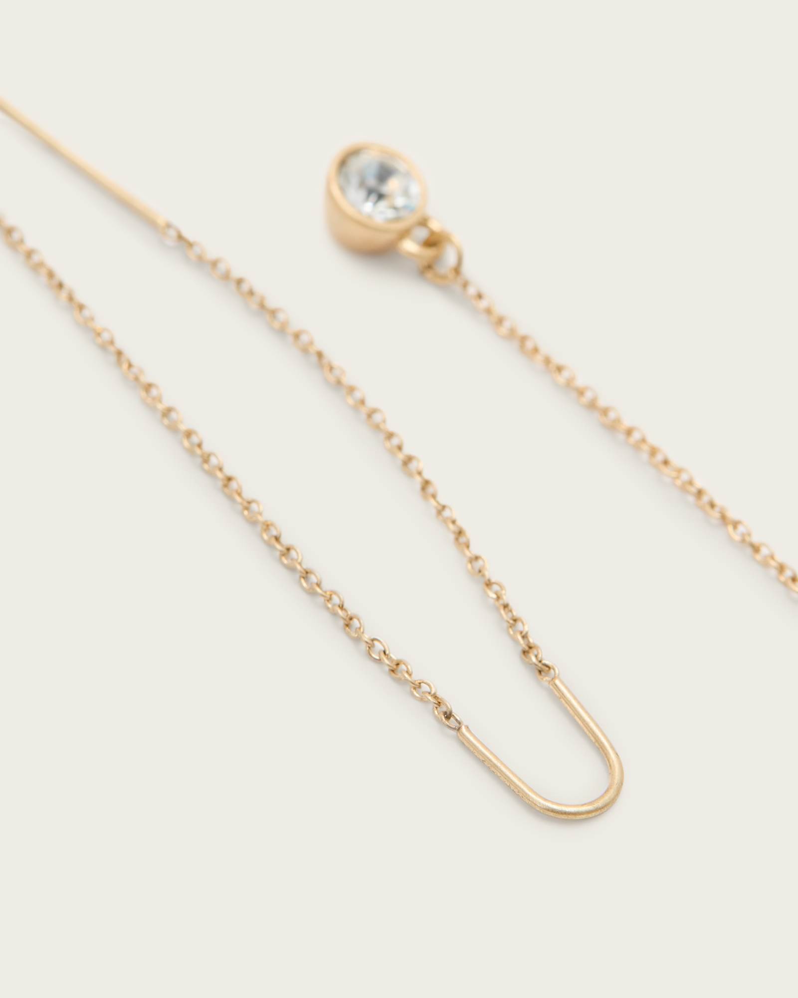 All Saints Pippa Crystal Threader Earrings Warm Brass