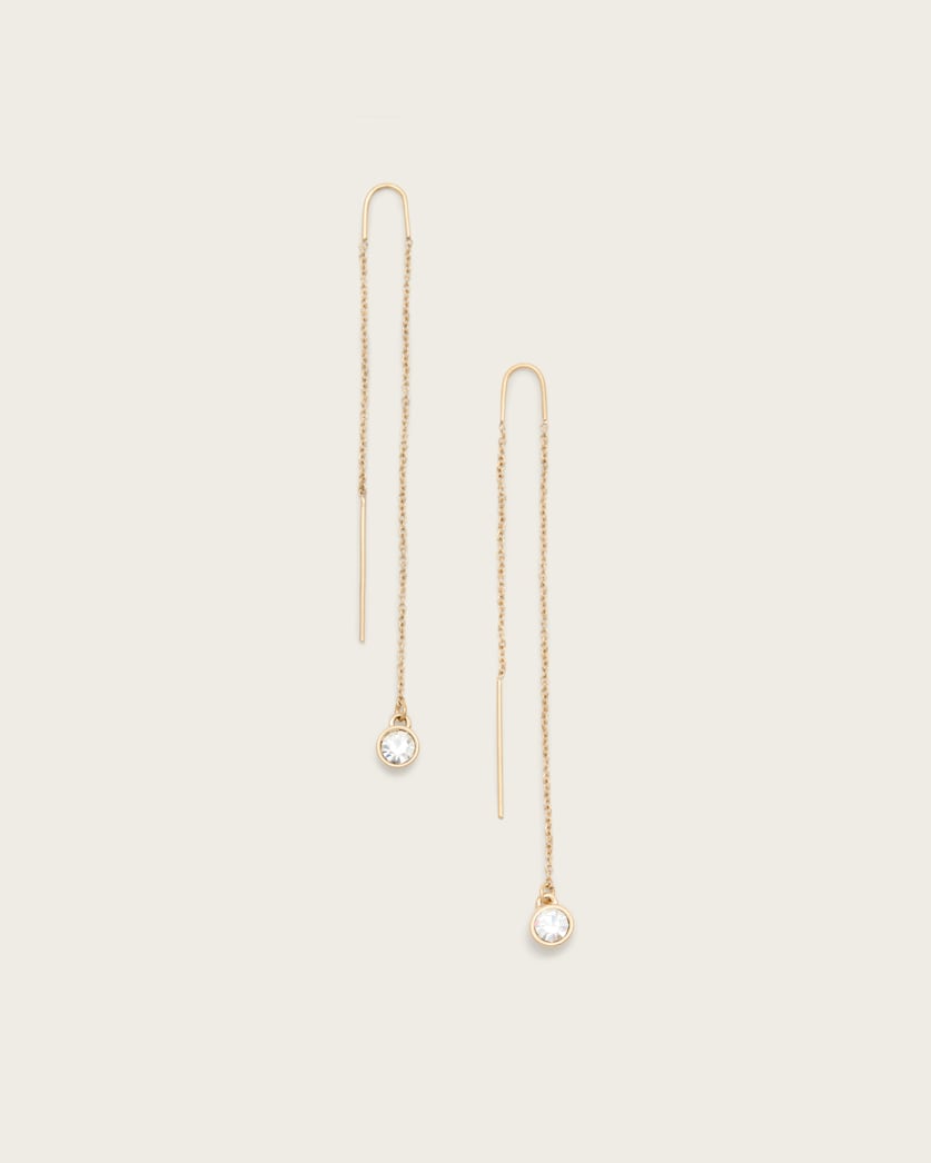 all saints Pippa Crystal Threader Earrings Warm Brass