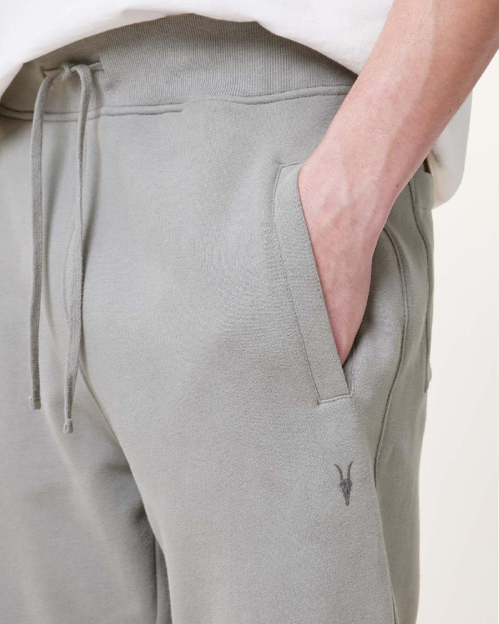 All Saints Raven Cuffed Slim Fit Ramskull Sweatpants FOSSIL GREY
