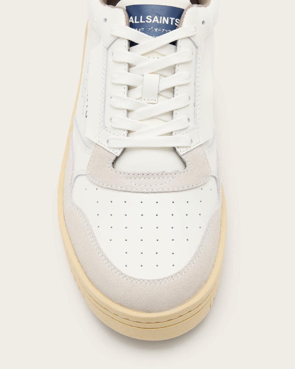 All Saints Regan Leather Low Top Sneakers White/Blue