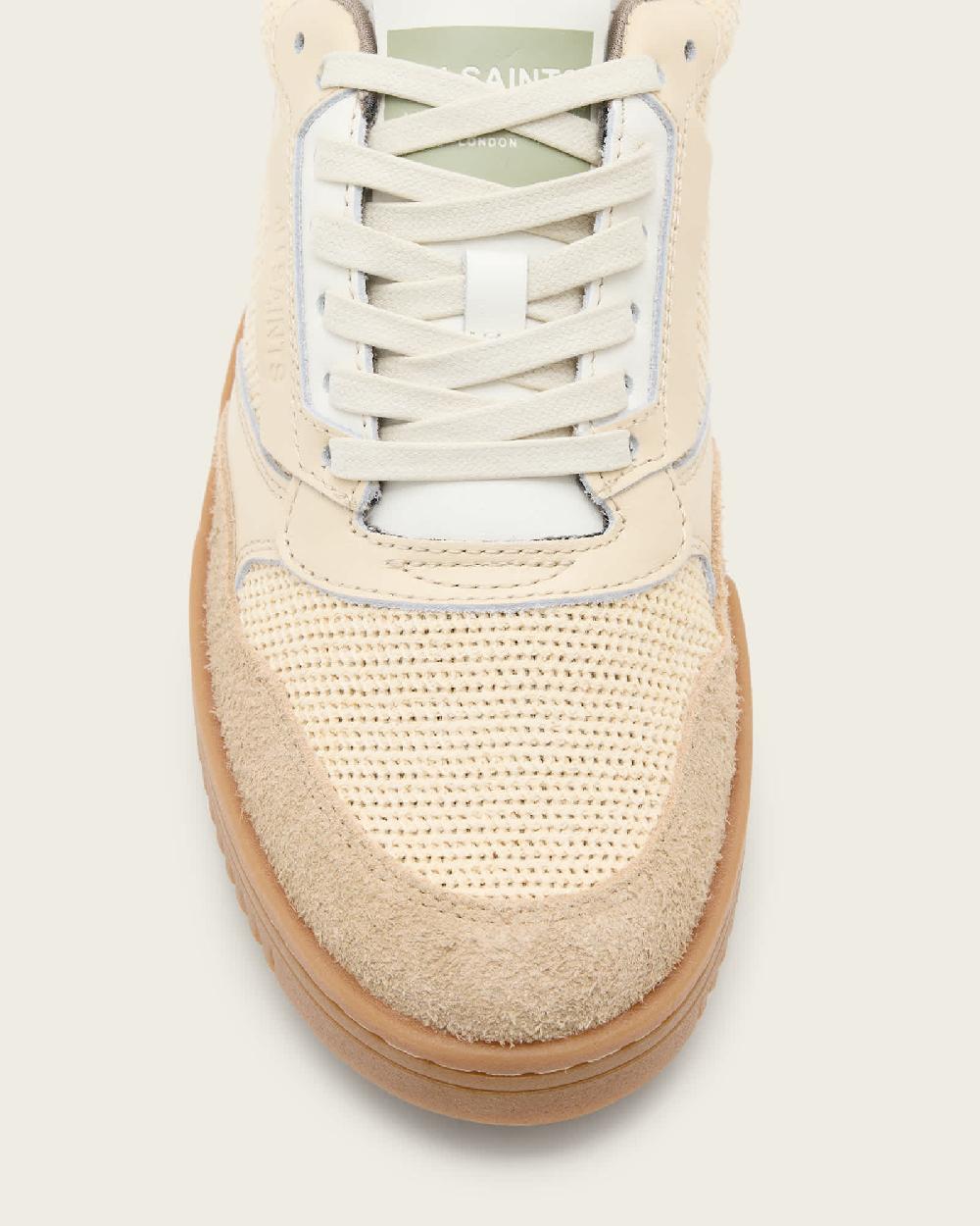 All Saints Regan Mesh And Suede Low Top Sneakers CHALK WHITE/CLAY