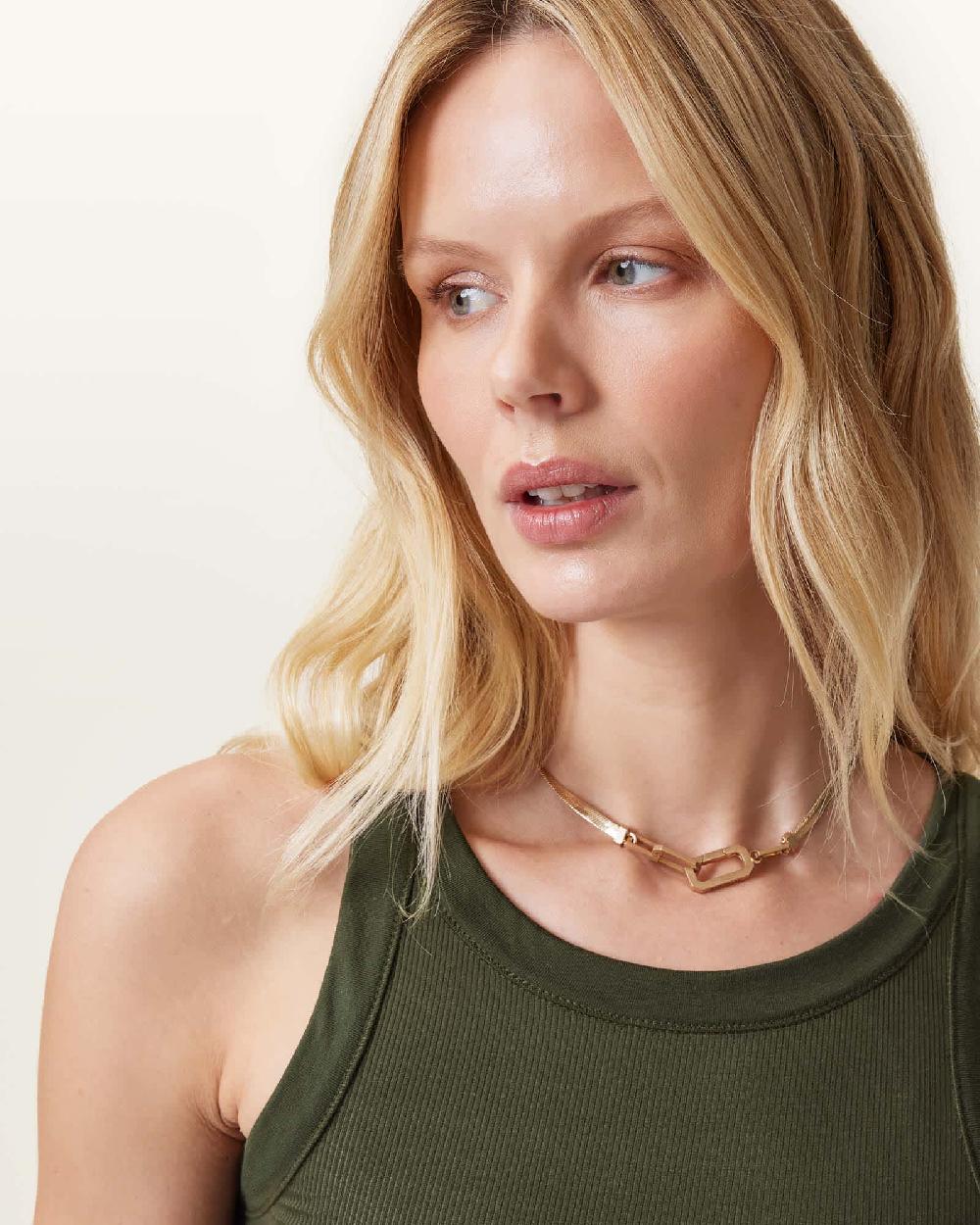 All Saints Rina Crew Neck Sleeveless Tank Top Grape Leaf Green