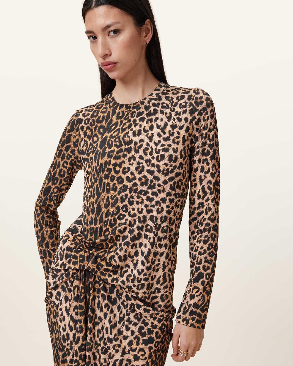 All Saints Rivi Draped Long Sleeve Midi Dress Leppo Yellow