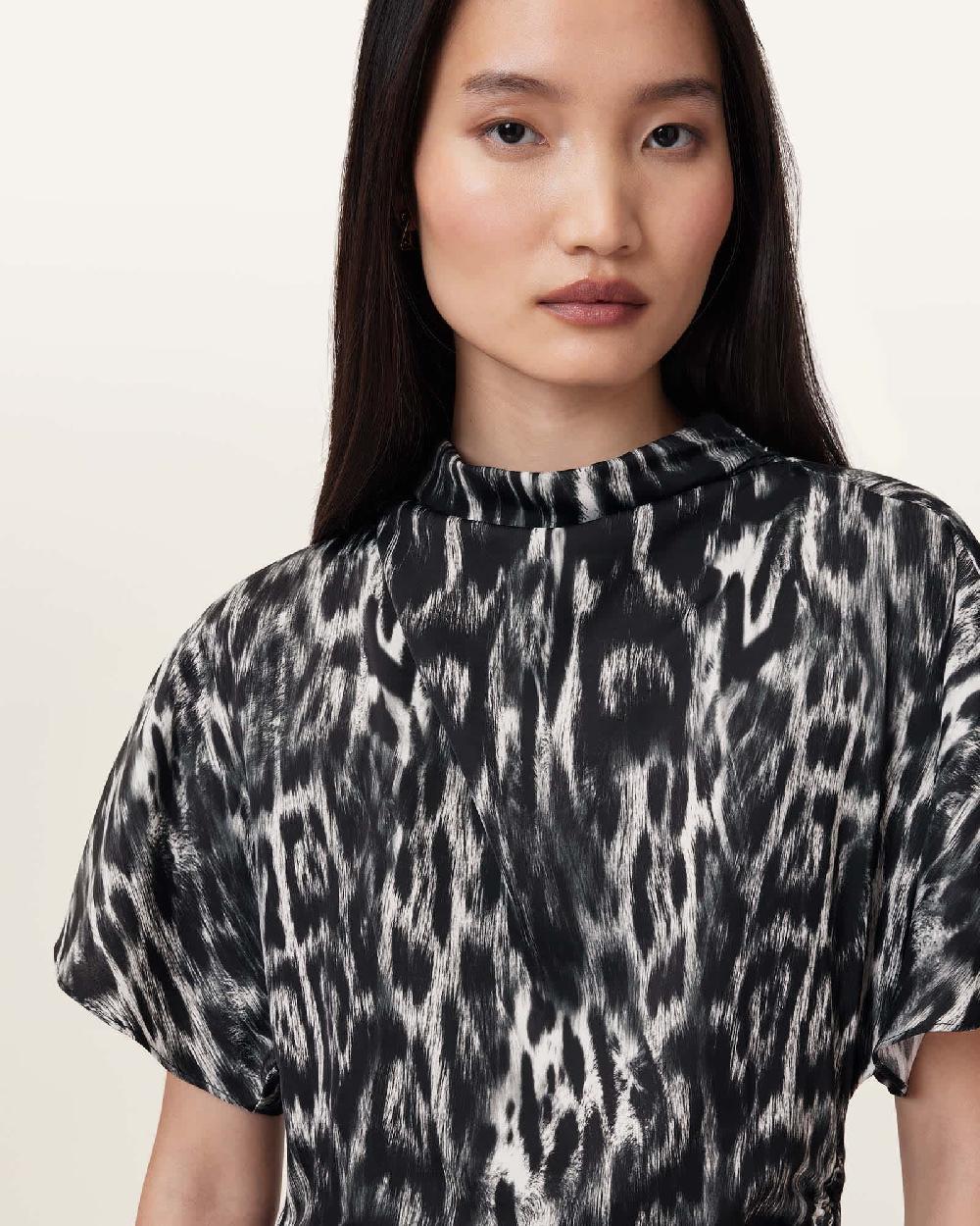 All Saints Rosie Short Sleeve Midi Dress Harmony Black