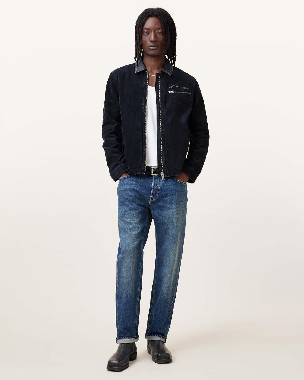 All Saints Rothwell Corduroy Workwear Jacket Tumbled Grey