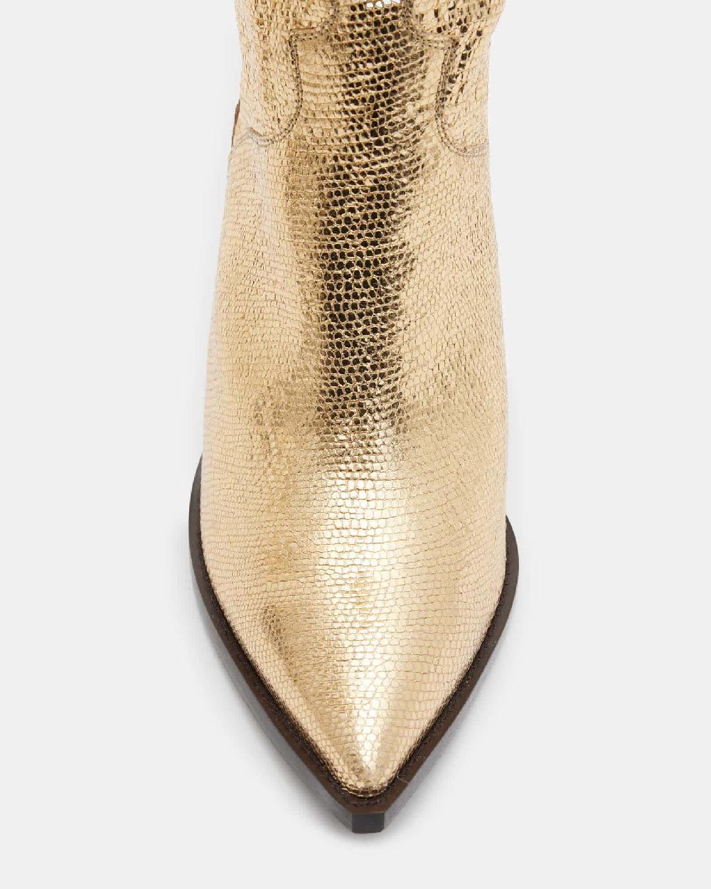 All Saints Roxanne Knee High Metallic Leather Boots Metallic Gold