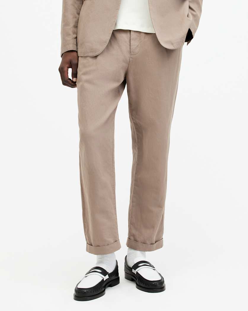 all saints Sainte Wide Tapered Leg Pants Chestnut Brown