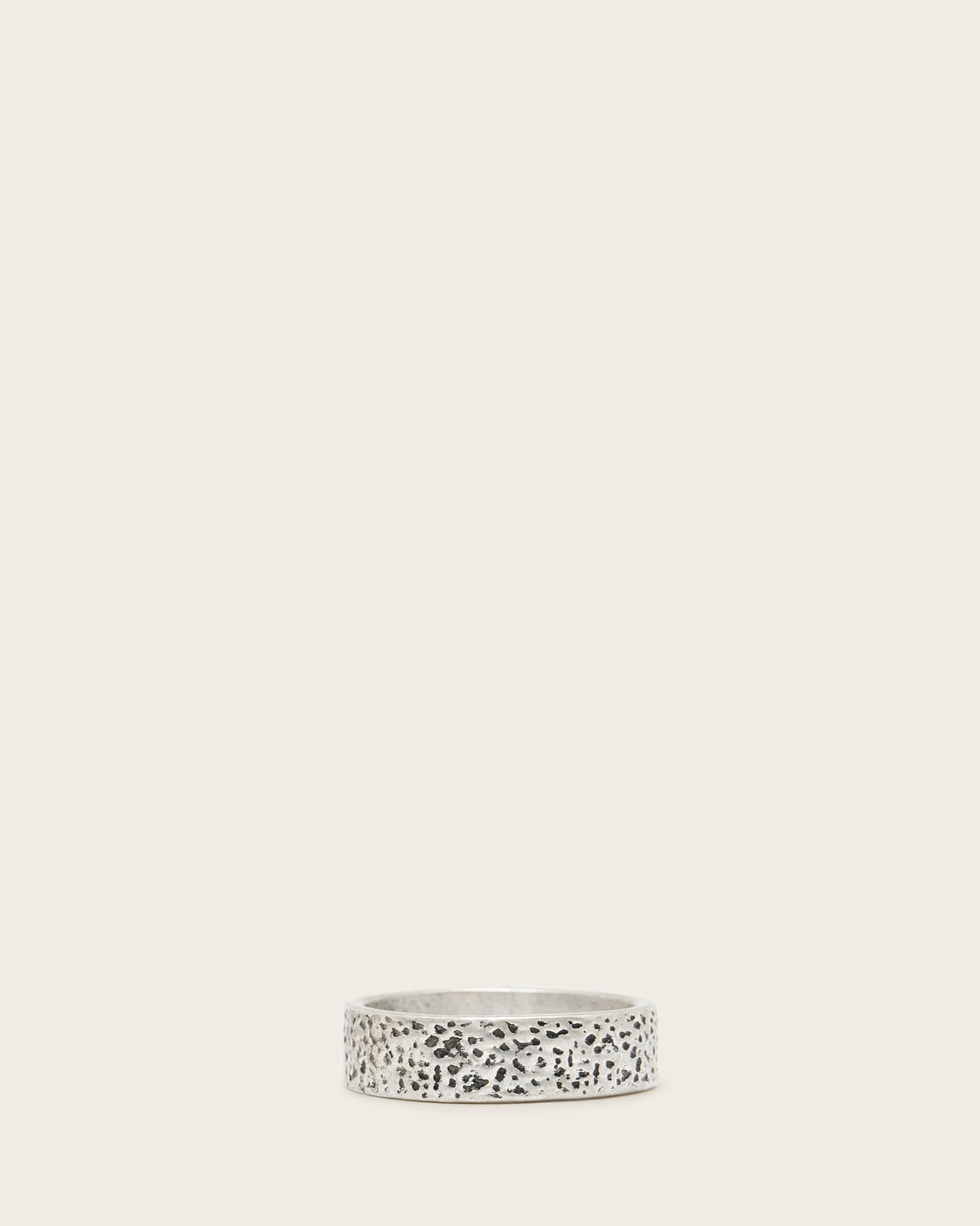 All Saints Sam Sterling Silver Textured Ring Warm Silver