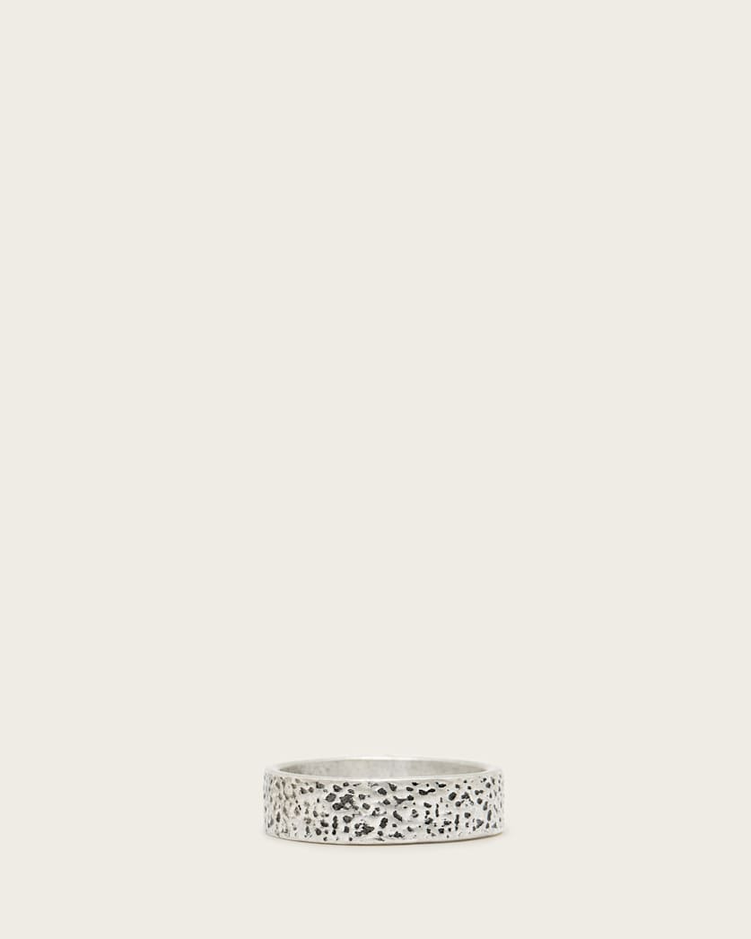 all saints Sam Sterling Silver Textured Ring Warm Silver
