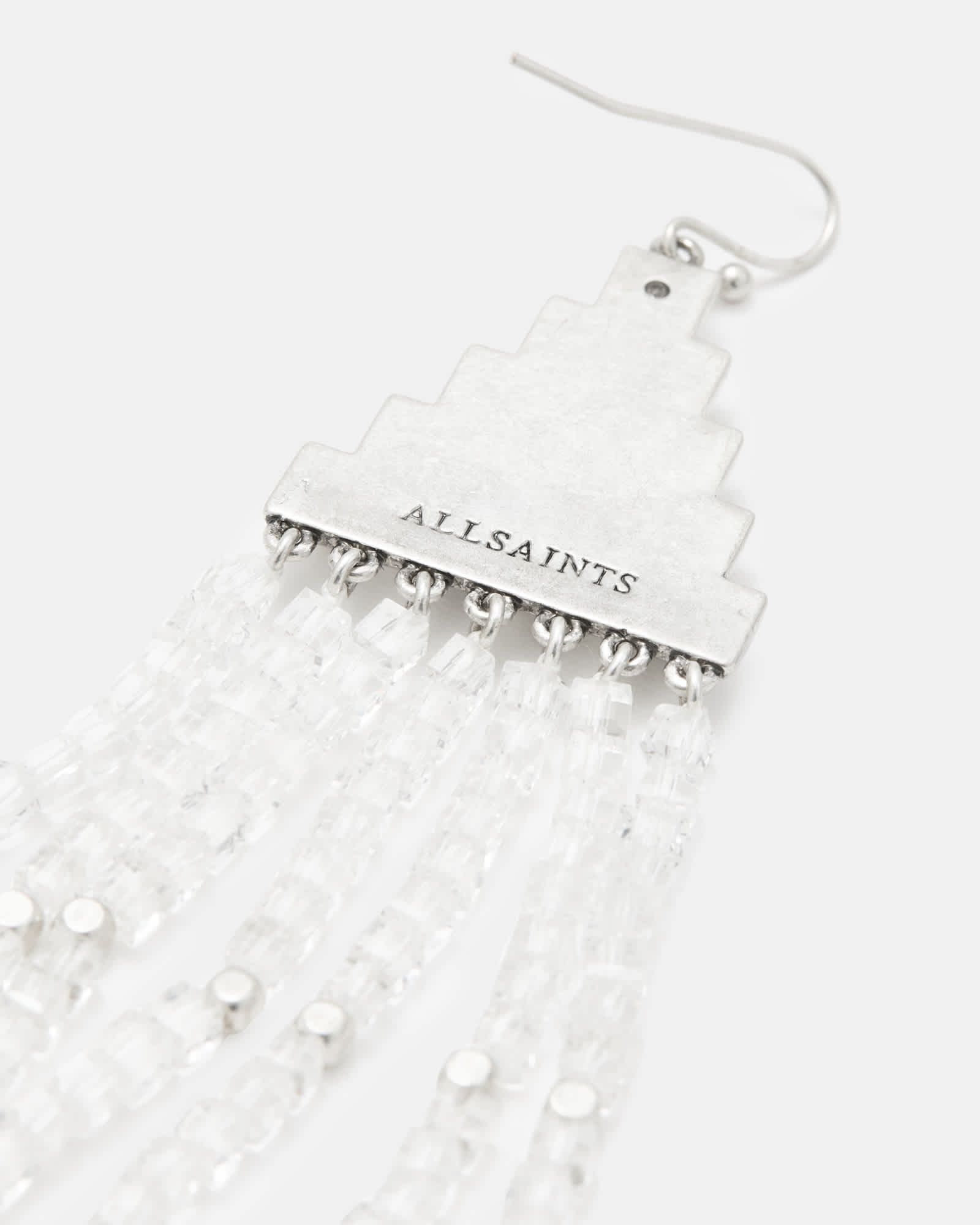 All Saints Sarai Studded Bead Earrings WARM SILVER/CLEAR