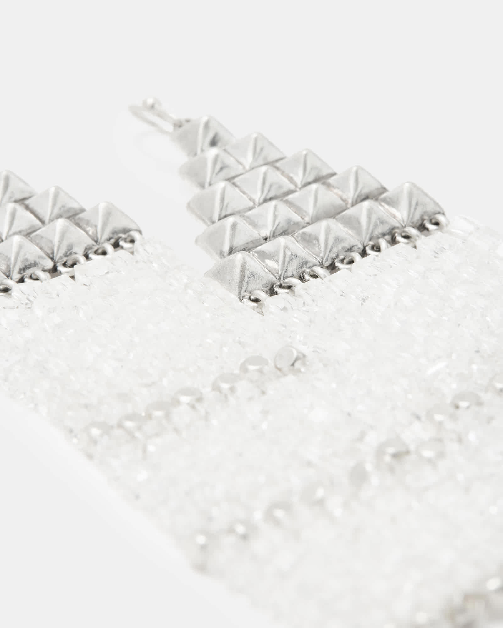 All Saints Sarai Studded Bead Earrings WARM SILVER/CLEAR