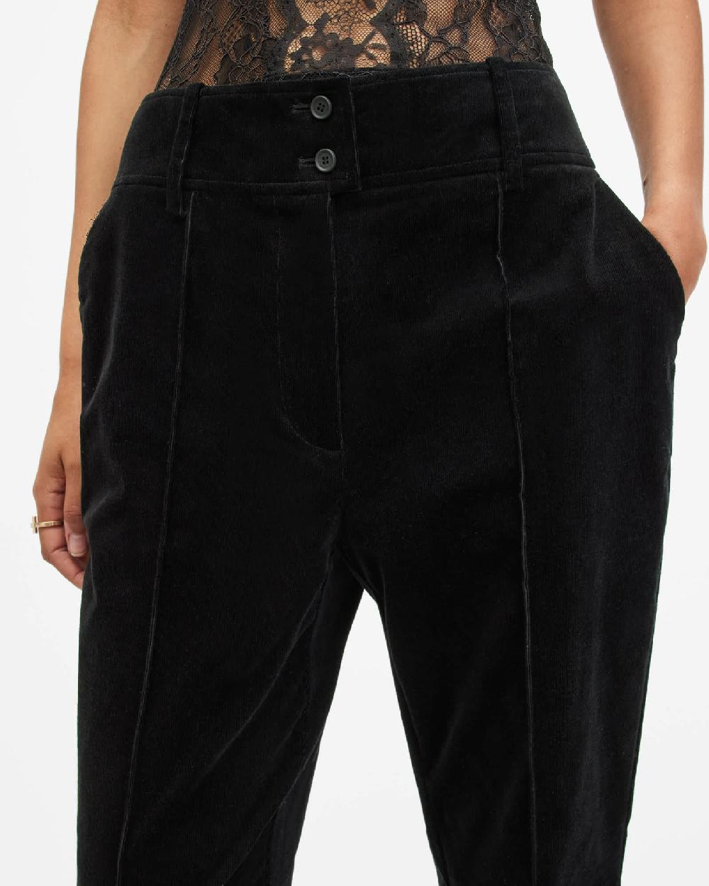 All Saints Sevenh High-Rise Slim Flared Pants Black