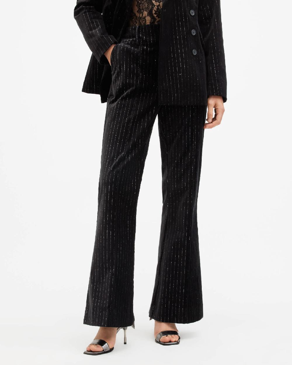 All Saints Sevenh High-Rise Slim Flared Pants Black