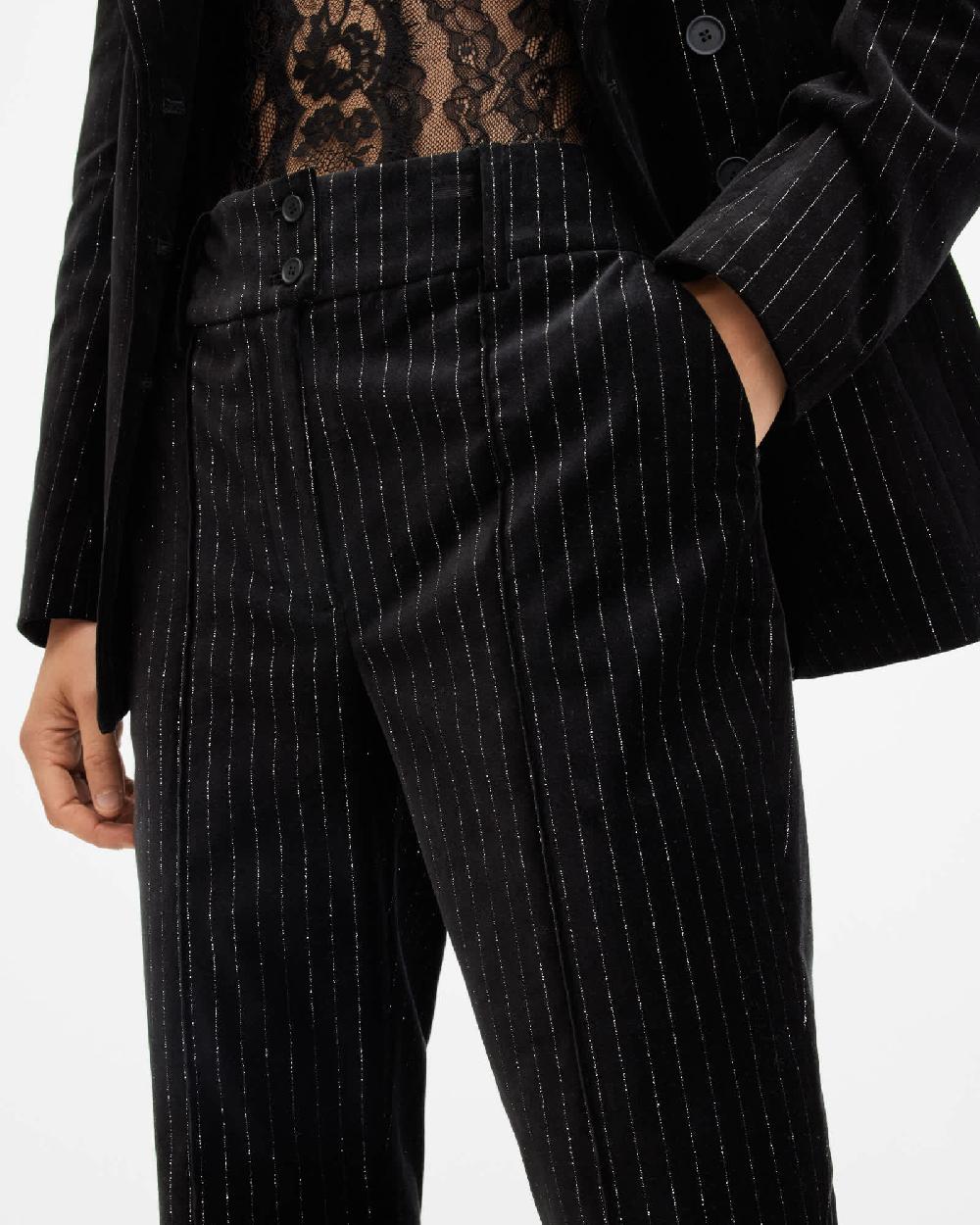 All Saints Sevenh High-Rise Slim Flared Pants Black