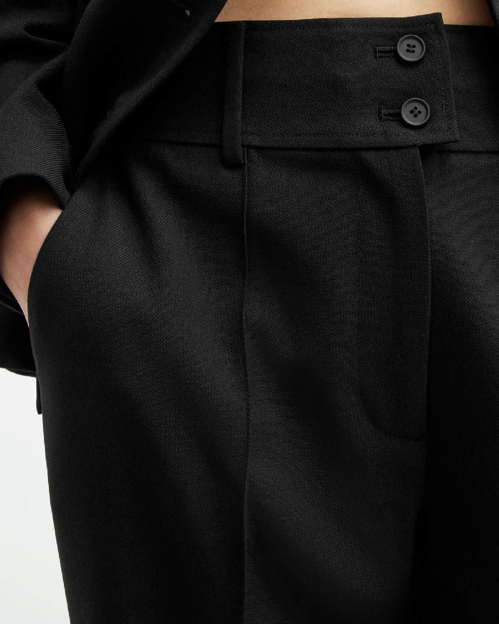 All Saints Sevenh High-Rise Slim Flared Pants Black