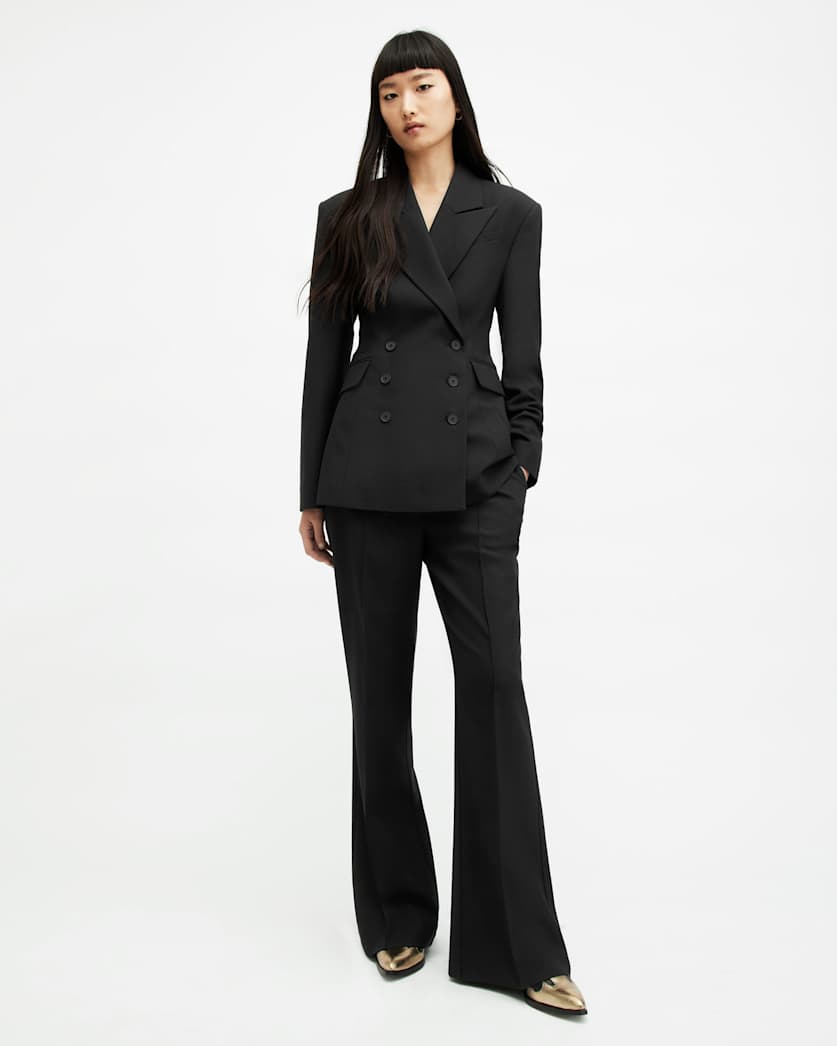 all saints Sevenh High-Rise Slim Flared Pants Black