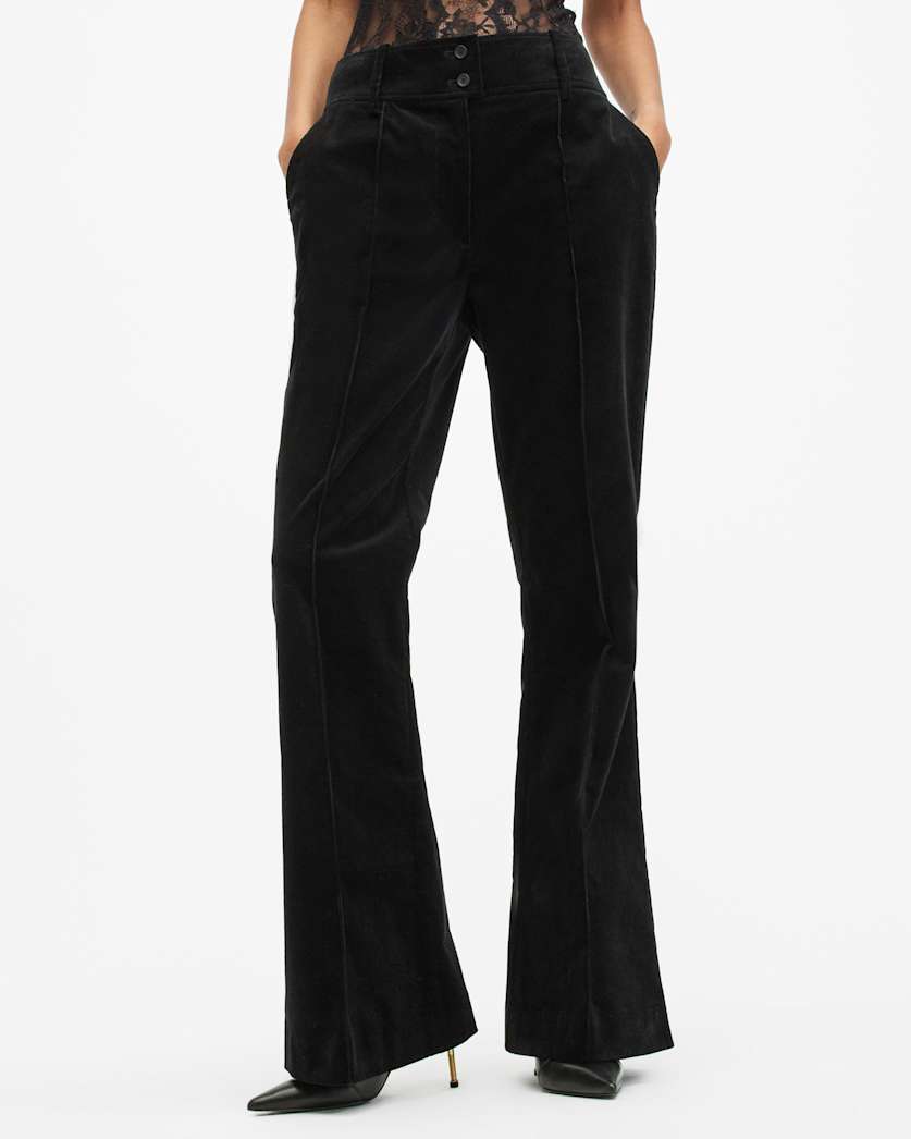 all saints Sevenh High-Rise Slim Flared Pants Black