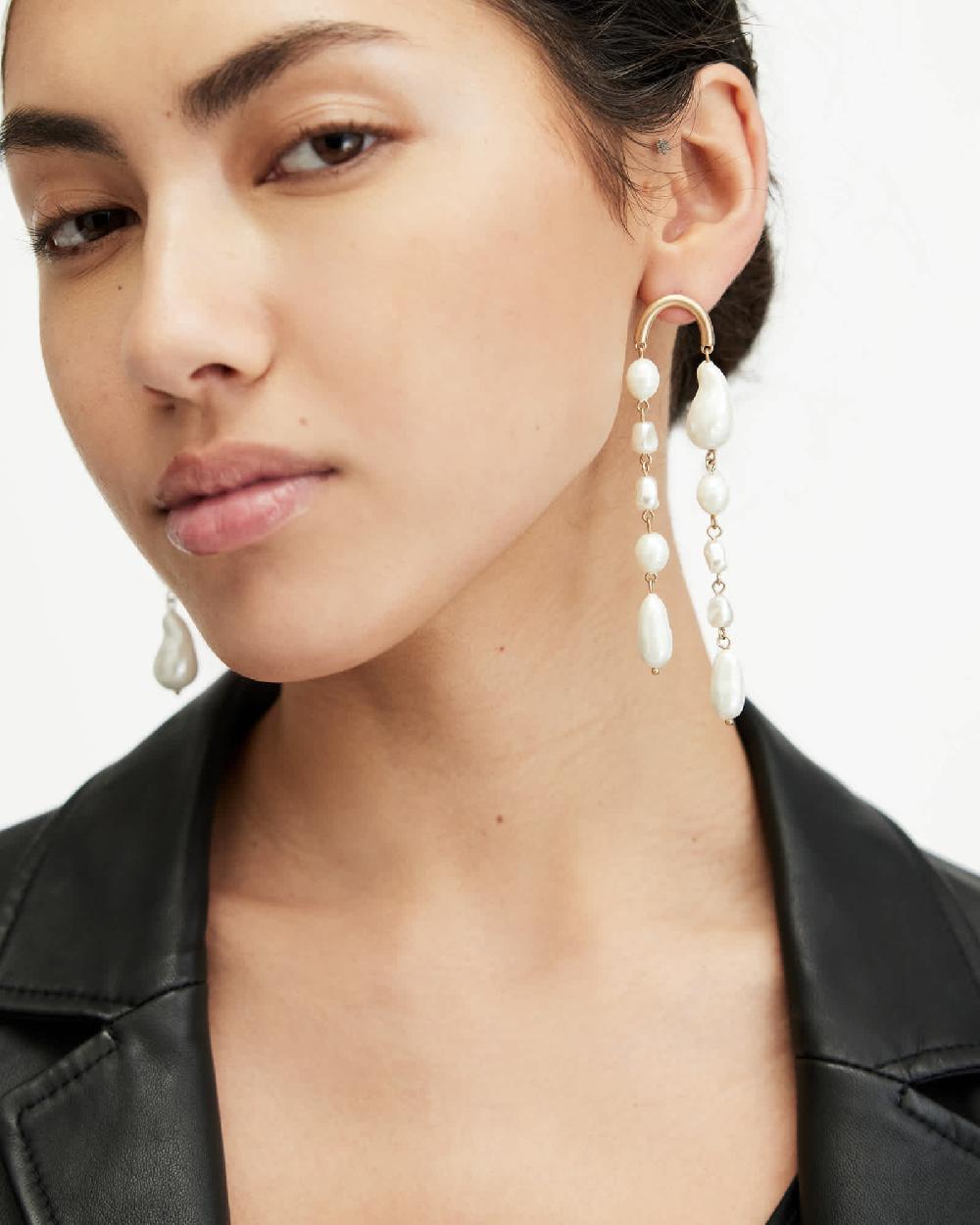 All Saints Shelby Mismatched Earring Set Warm Brass